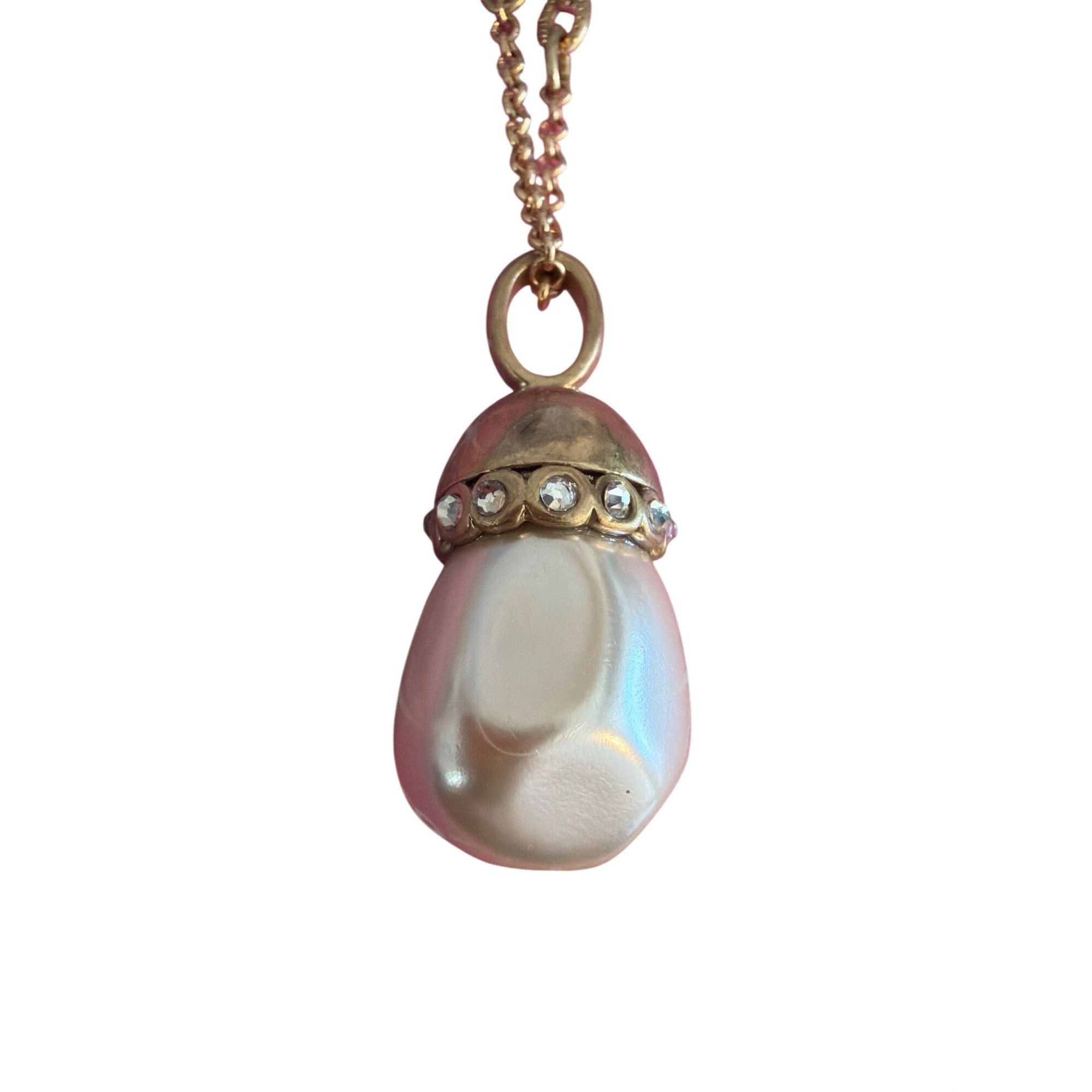 Chicos Chicos Pia Pendt Gold Tone Necklace 40" Faux Pearl Pendant R Size ONE SIZE - 2 Thumbnail