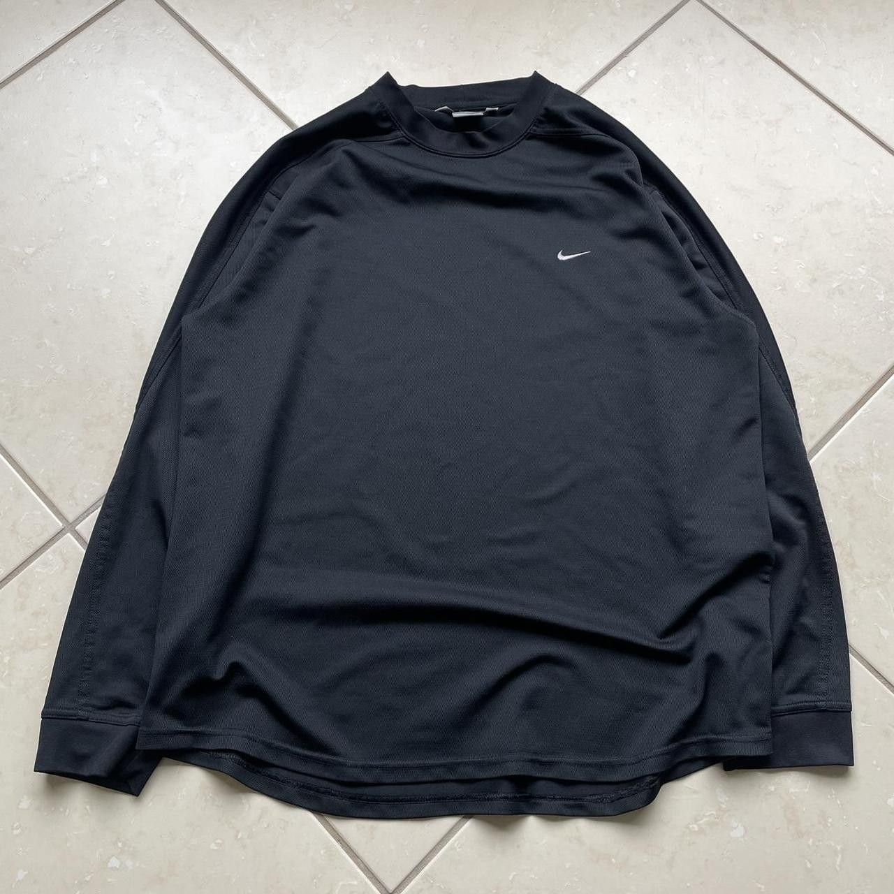 Nike × Vintage Vintage Y2K Nike Black Long Sleeve Jersey Size US XL / EU 56 / 4 - 1 Thumbnail