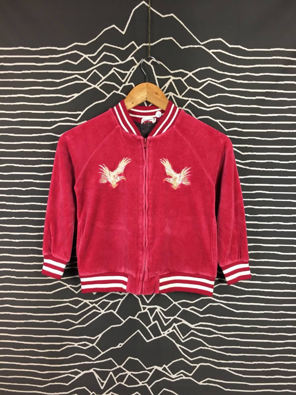 Japanese Brand Japan Sukajan Eagle Embroidered Velvet Jacket Size Youth 120 Size US XXS / EU 40 - 5 Thumbnail