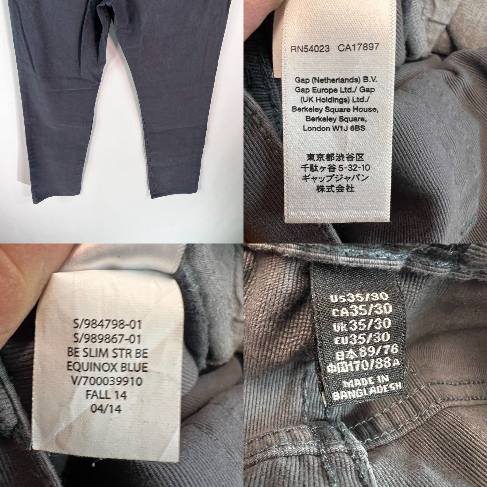Gap VINTAGE Gap Corduroy Jeans Boot Fit Men 35x30 Gray 100% Cotton Mens Size US 35 - 8 Thumbnail