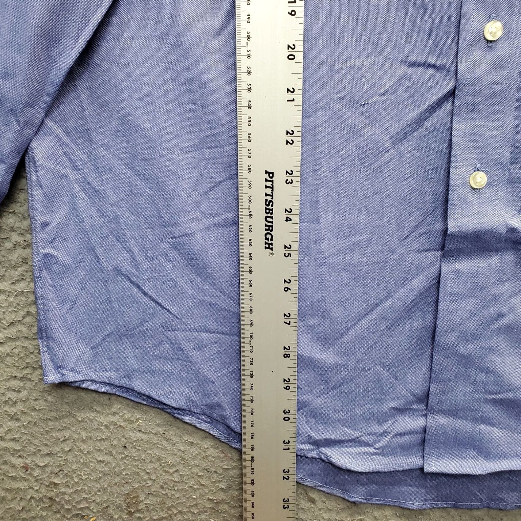 Lands' End Lands' End Mens Dress Shirt 16.5 Blue Classic Fit Oxford Button-Down Shirt Mens Size 16.5 Blue Oxford Classic Fit Bandar Button-Down Size 46R - 3 Thumbnail