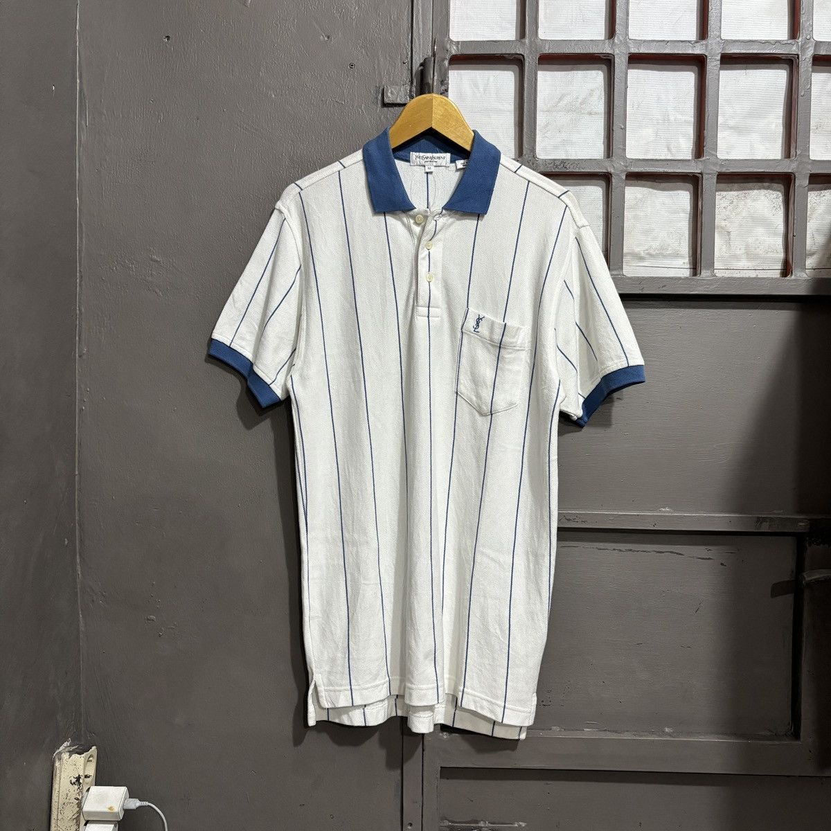 Yves Saint Laurent Vintage YSL Striped Polo Shirt Size US M / EU 48-50 / 2 - 1 Thumbnail