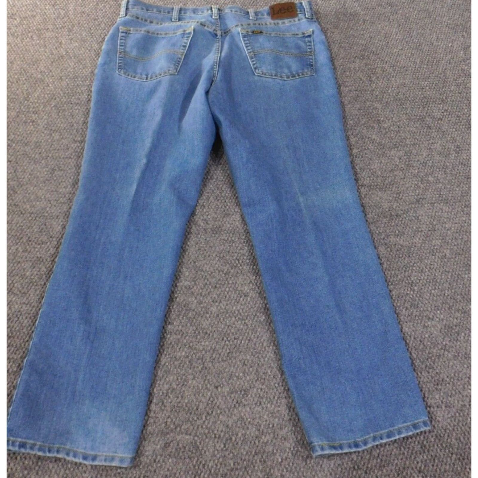 Lee Lee Jeans Men 38x30 Regular Fit Straight Denim Workwear Cotton Blue United States Distressed Pockets Zipper 30in Inseam Jeans Men Size US 38 / EU 54 - 6 Thumbnail