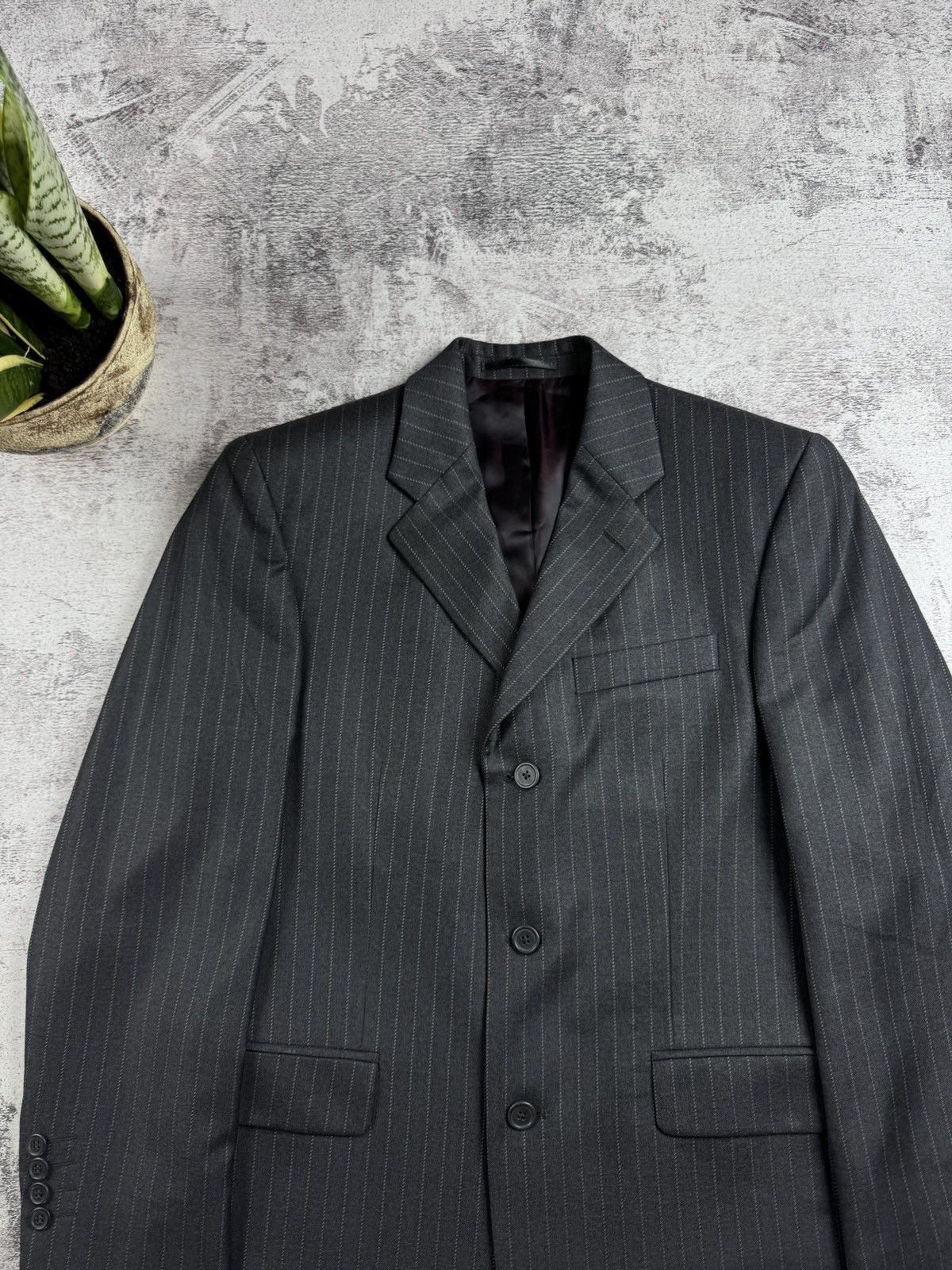Chester Barrie Chester Barrie Striped Wool 38/96 cm Size Classic Blazer Jacket Trousers Suit Size 38S - 8 Thumbnail