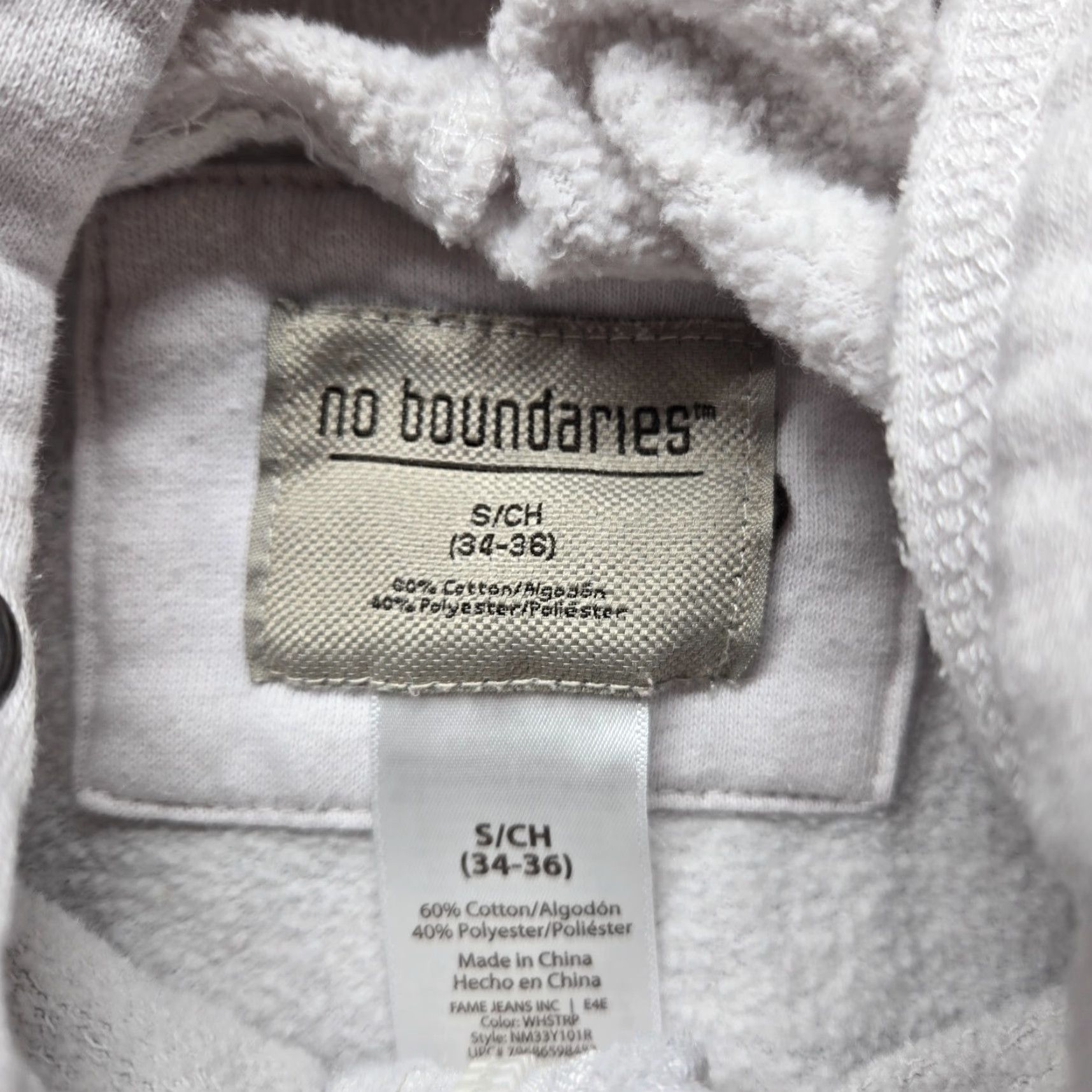 Vintage NO BOUNDARIES Plaid Hoodie Sweater Full Zip Adult Women S Small White Activewear Size S / US 4 / IT 40 - 3 Thumbnail