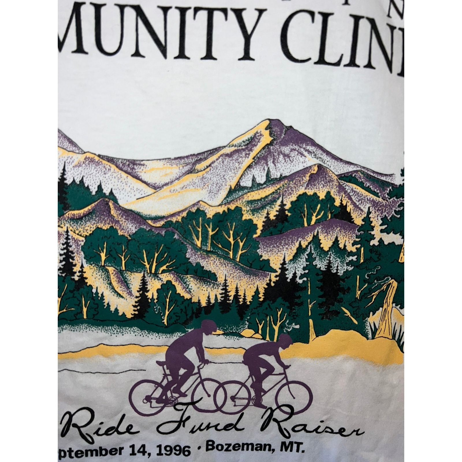 Jerzees 90s Gallatin Clinic Bike Ride Fund Raiser Shirt VTG 1990s L Size US L / EU 52-54 / 3 - 4 Thumbnail