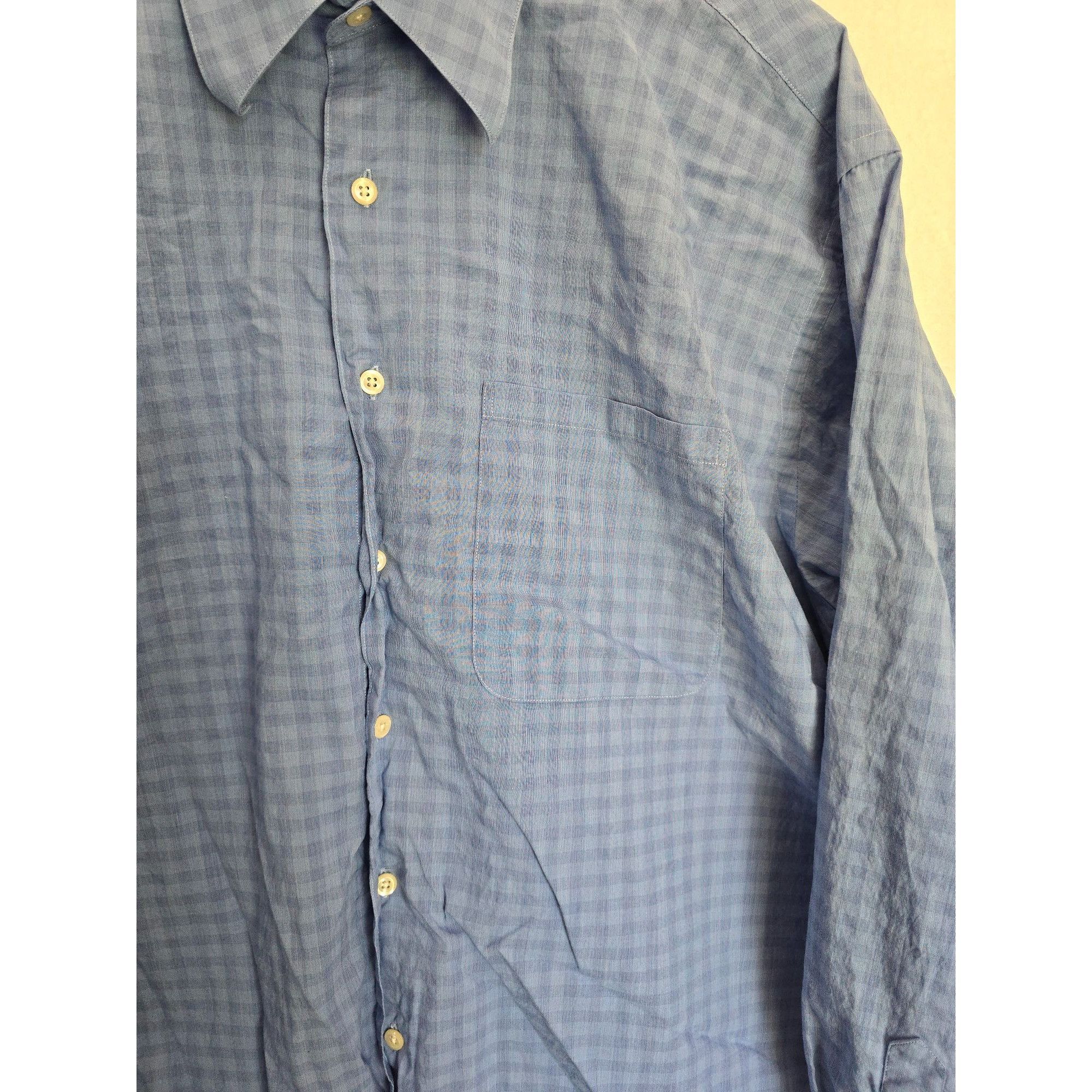 Joseph Abboud Joseph Abboud Men's Blue Checkered Dress Shirt 17.5 34/35 Lo Size US XL / EU 56 / 4 - 3 Thumbnail