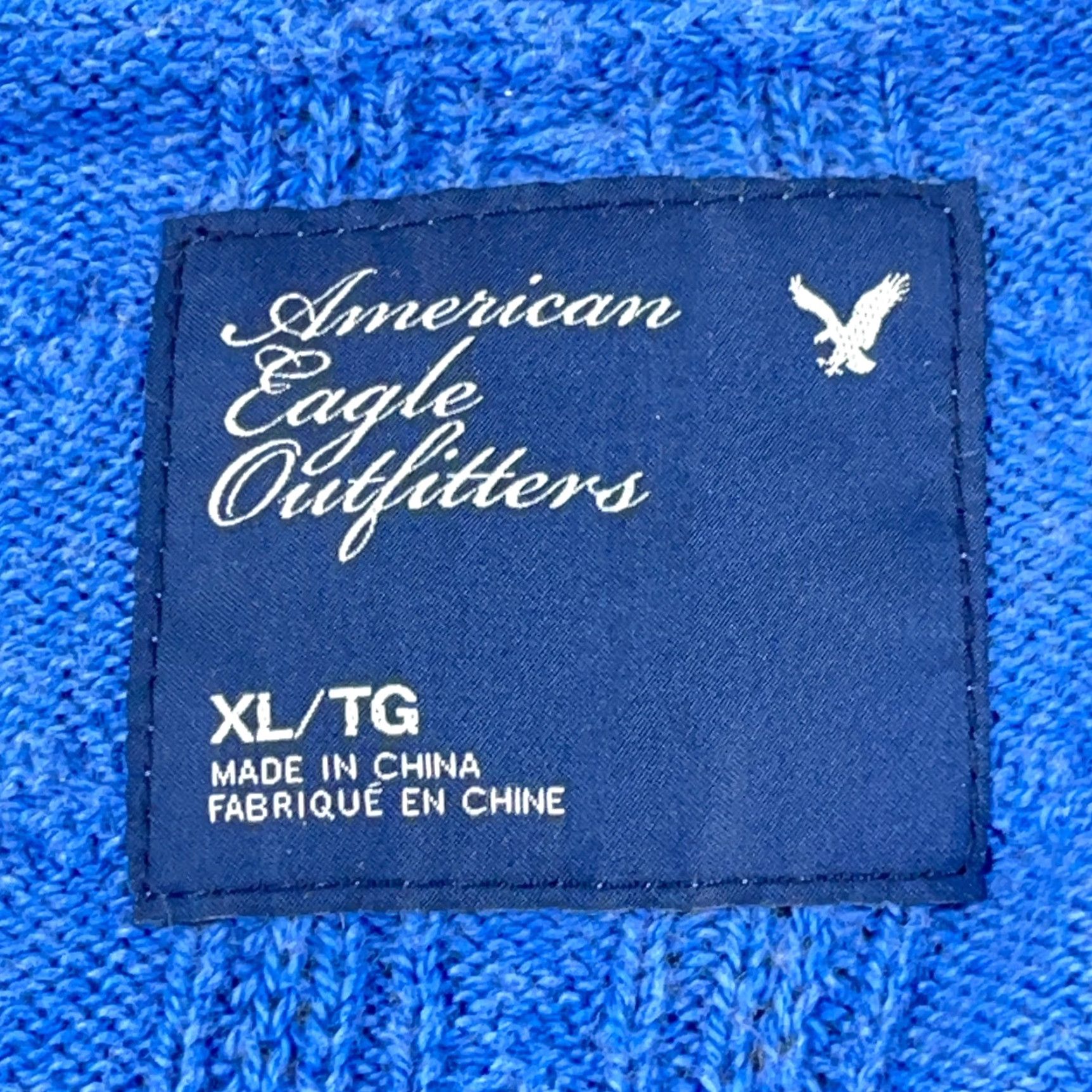 American Eagle Outfitters VINTAGE American Eagle Sweater Women XL Blue Cable-Knit V-Neck Pullover All Seasons Y2K Womens Size XL / US 12-14 / IT 48-50 - 4 Thumbnail