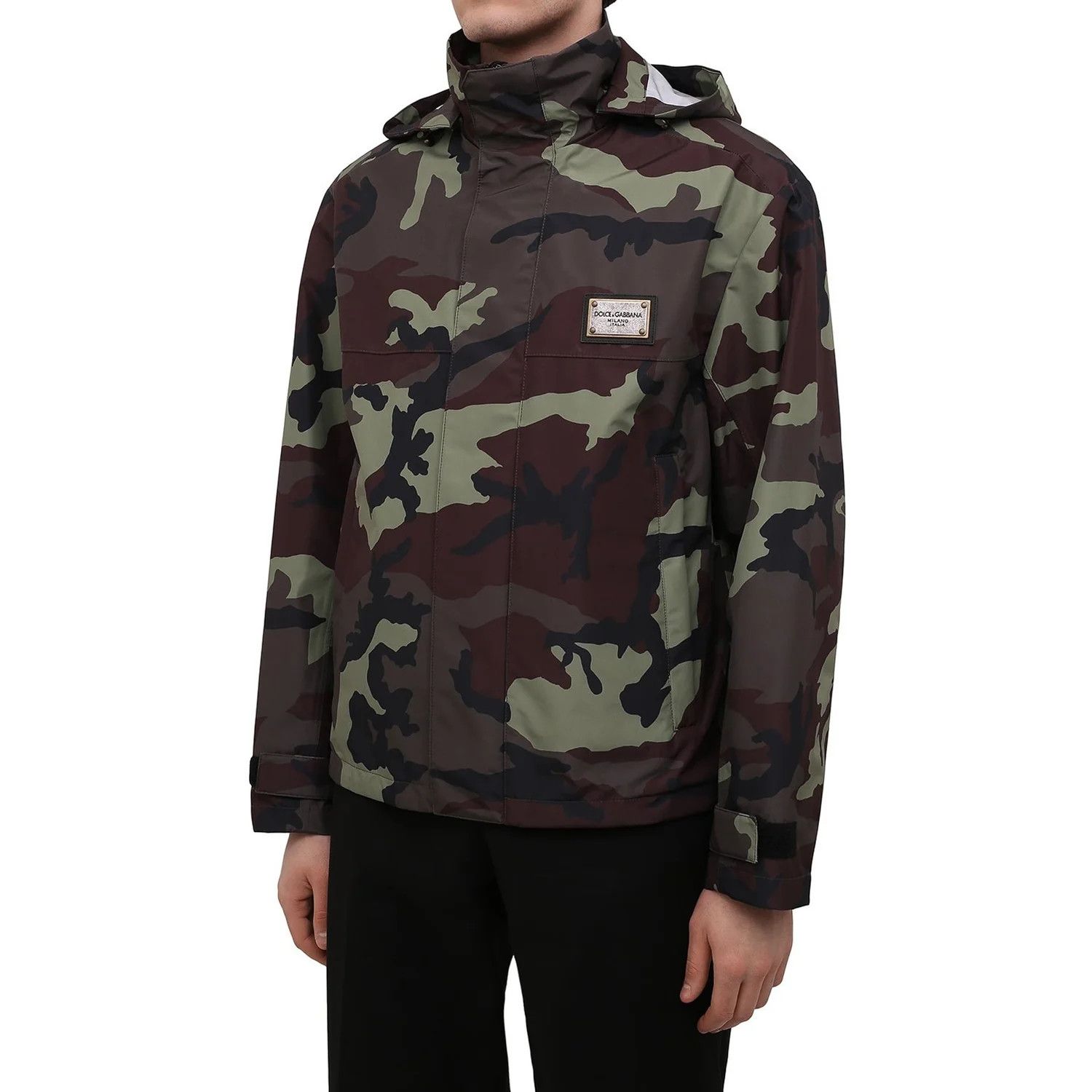 Dolce & Gabbana o1y0125 Logo Hooded Jacket in Military Green Size US M / EU 48-50 / 2 - 2 Thumbnail