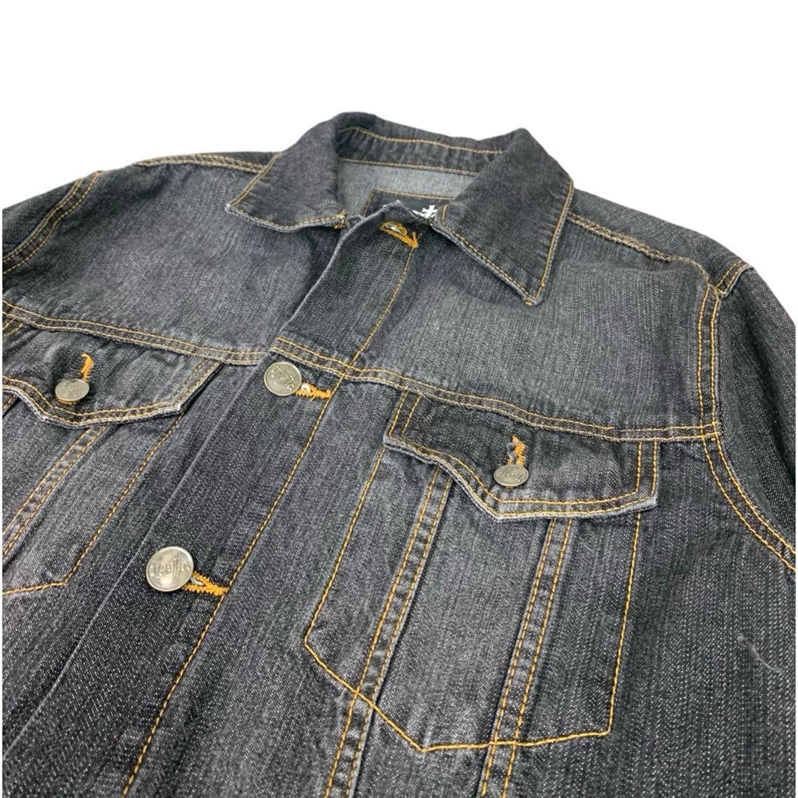 Vintage Vintage Y2K Nostic Gothic Style Black Jean Jacket Size XL / US 12-14 / IT 48-50 - 2 Thumbnail