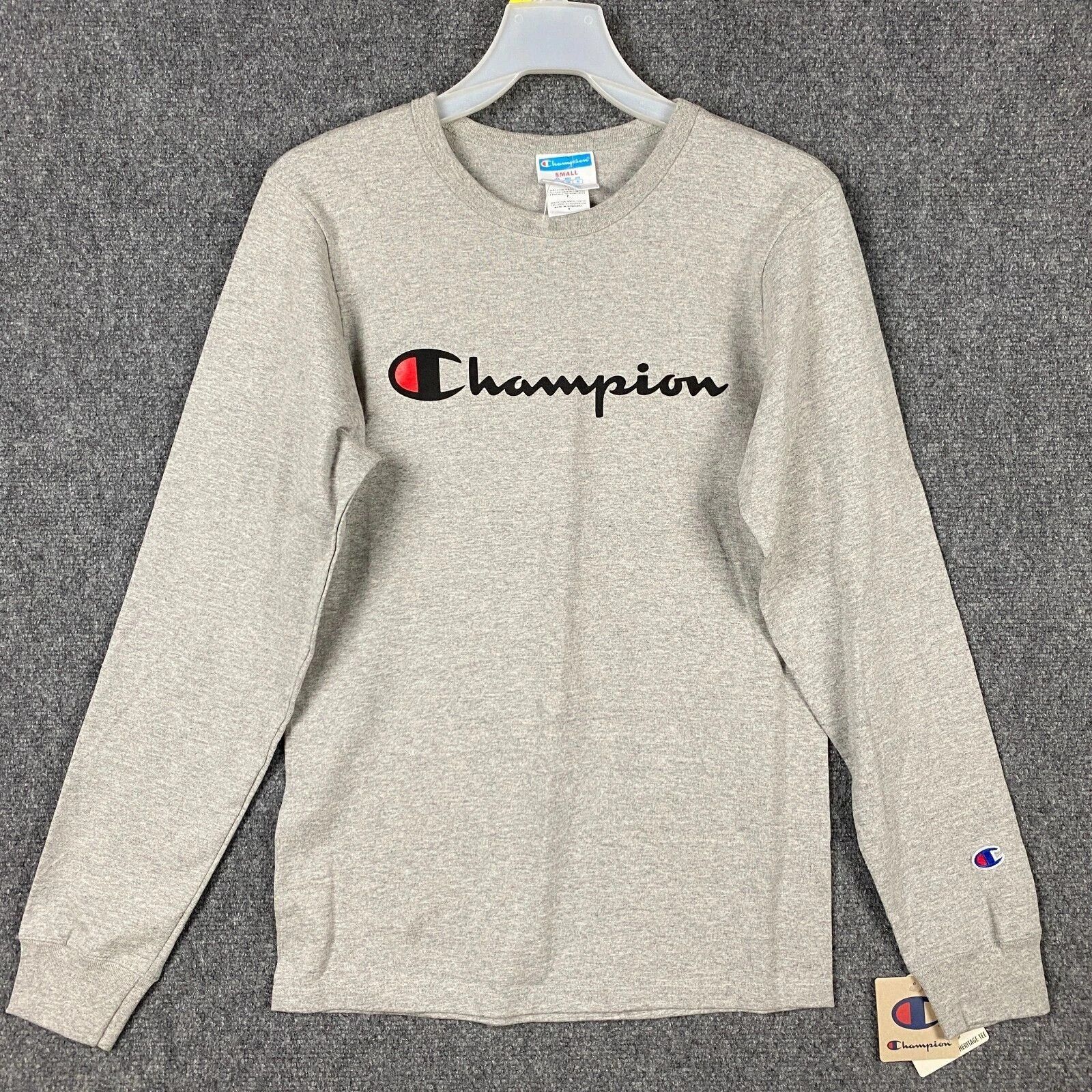 Champion Champion T-Shirt Small Men's Long Sleeve Gray 100% Cotton S Size US S / EU 44-46 / 1 - 1 Thumbnail