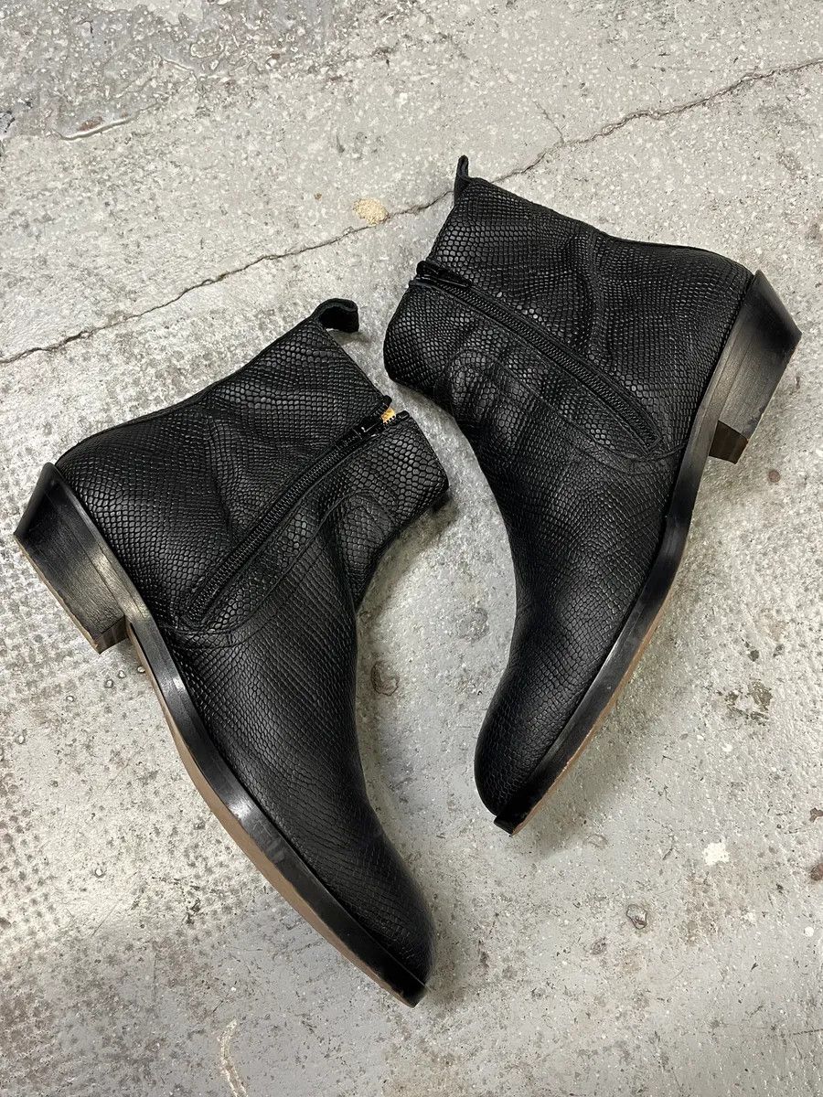 Maison Margiela Maison Margiela Black Grained Leather Boots Size US 8.5 / IT 38.5 - 3 Thumbnail