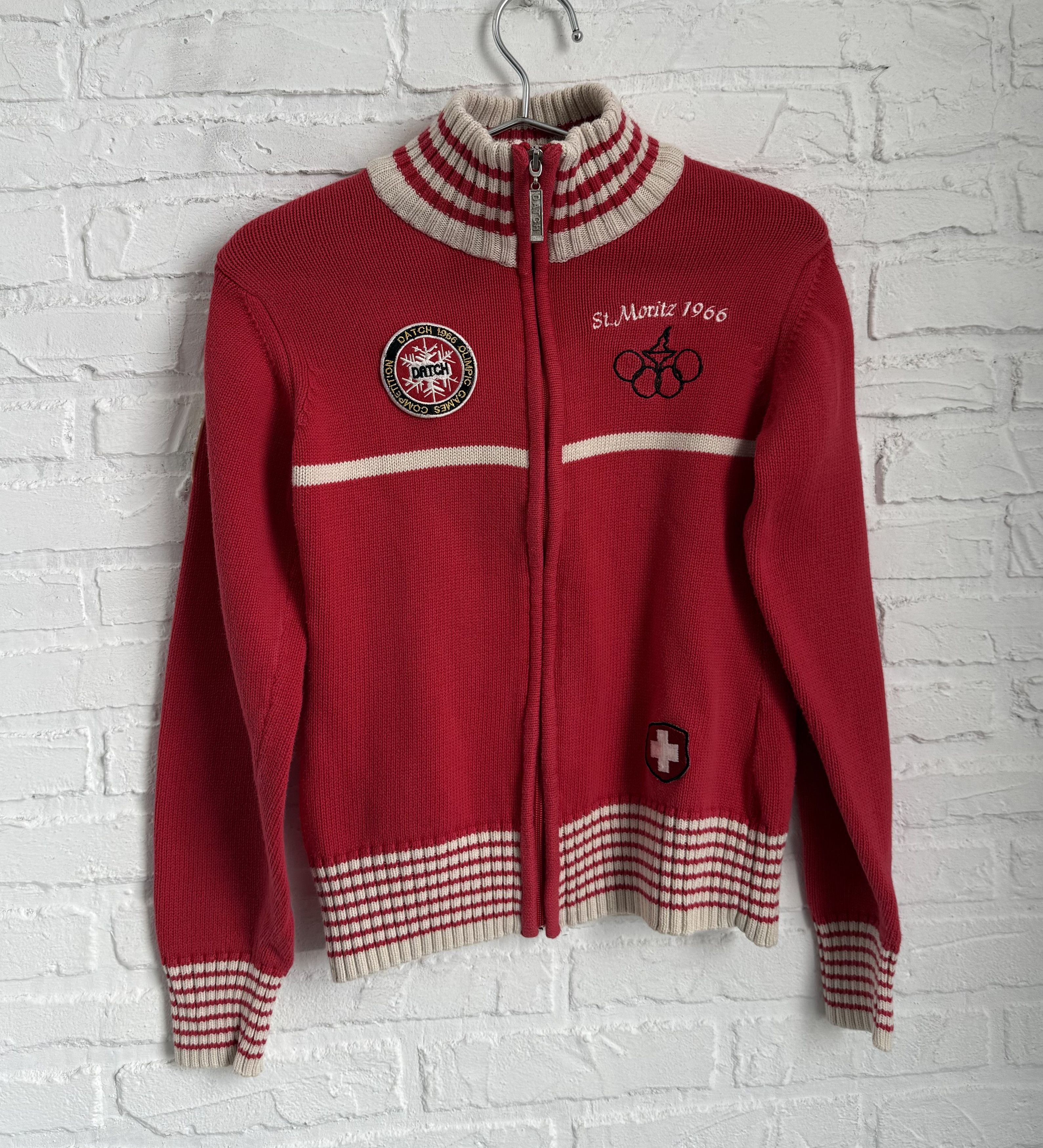 Other Y2K DATCH St. Moritz 1966 Zip Up Knit Sweater Olympic Games Size US S / EU 44-46 / 1 - 1 Thumbnail
