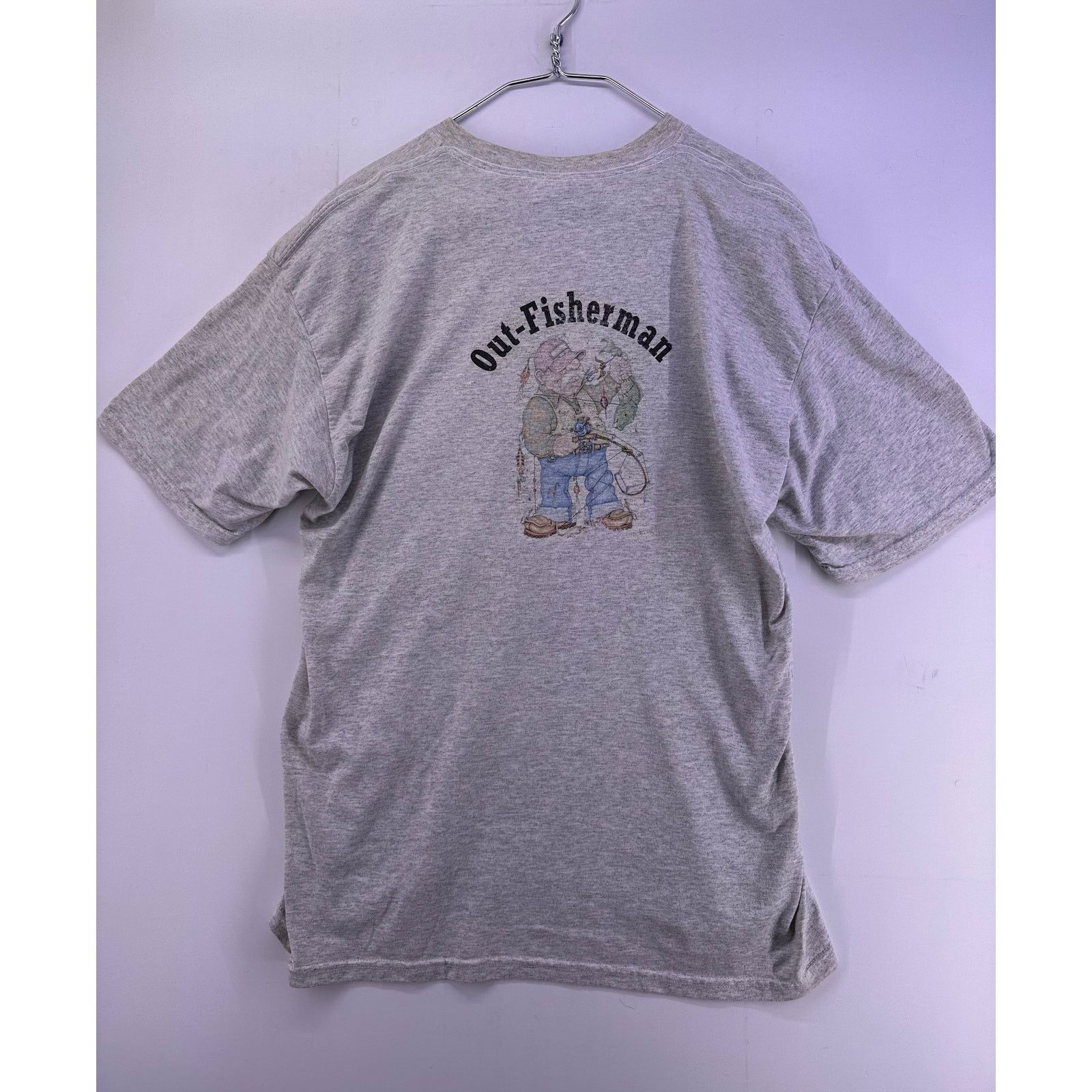 Gildan Out Fisherman Big Print Gray Tshirt Gildan Size XL Size US XL / EU 56 / 4 - 1 Thumbnail