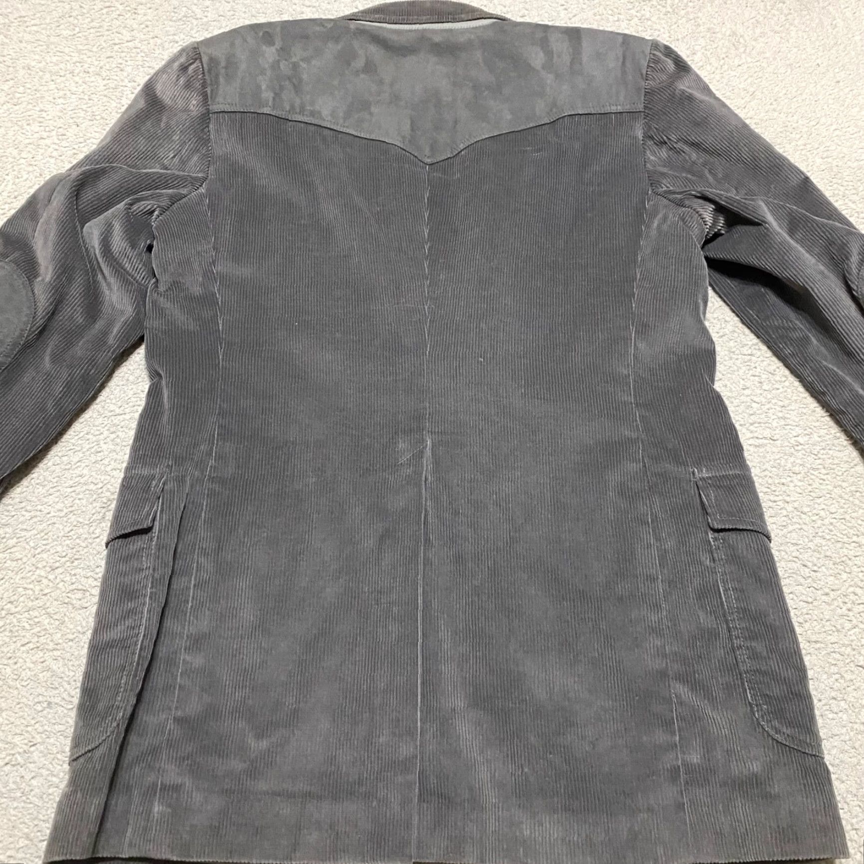 Pendleton VINTAGE Pendleton Mens Blazer Jacket Corduroy Gray 42L Western 2 Piece Two-Button Notch Single-Breasted Regular Mens Size 42R - 2 Thumbnail