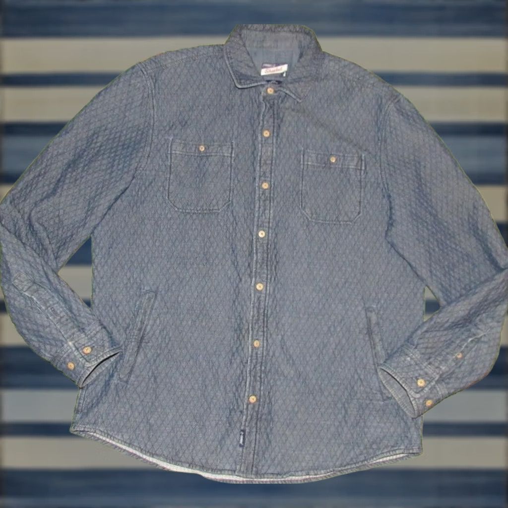 johnnie-O JOHNNIE O Indigo Blue Cotton Quilted Shacket Shirt Jacket L Mens XS? Size US L / EU 52-54 / 3 - 1 Thumbnail