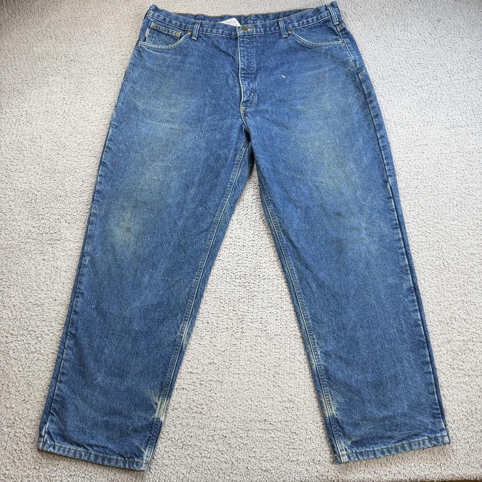 Carhartt Vintage Carhartt Flannel Lined Blue Denim Jeans 42x30 Size US 42 / EU 58 - 1 Thumbnail