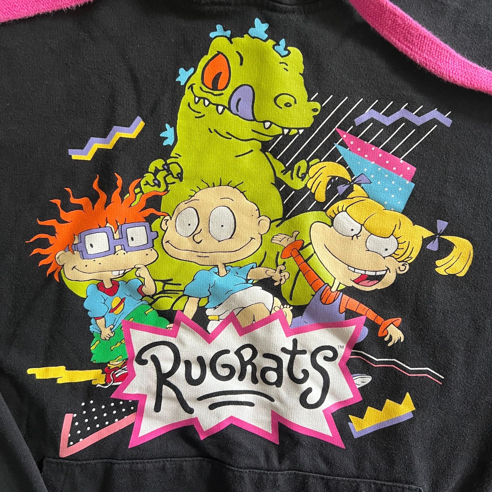 Nickelodeon Rugrats Reptar Graphic Hoodie XXL Black Pink – 90s Y2K Size XXL / US 16-18 / IT 52-54 - 2 Thumbnail