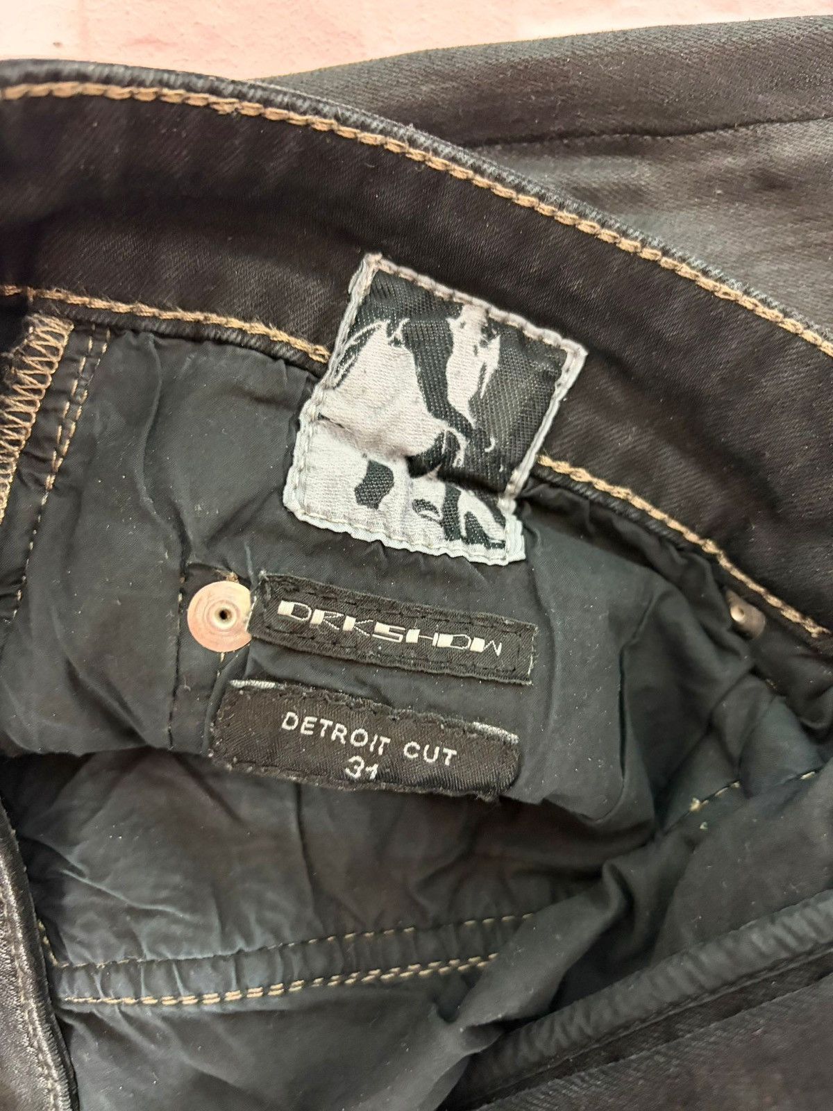 Rick Owens Drkshdw Rick Owens Waxed üDetroit Denim Size US 31 - 3 Thumbnail