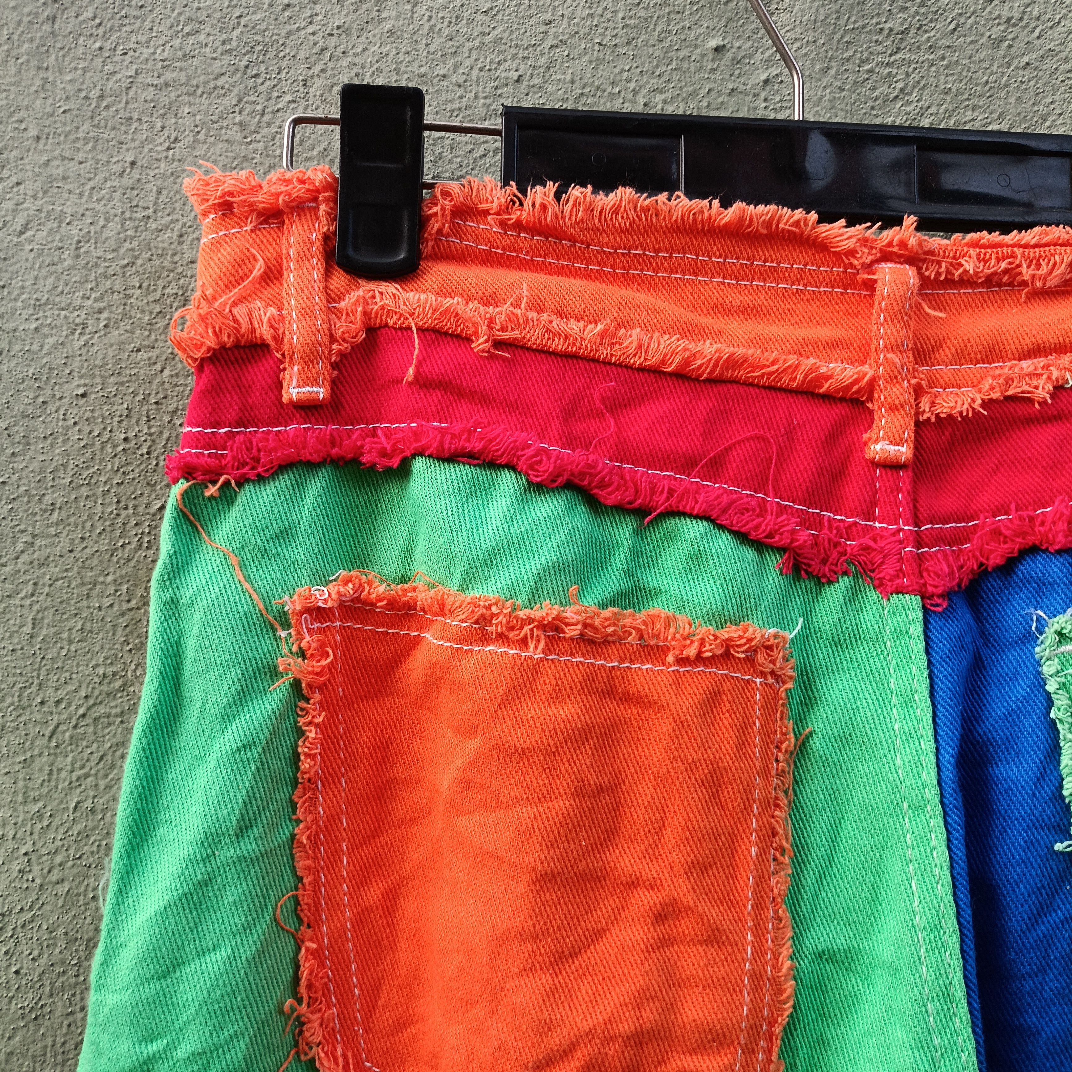 Japanese Brand Patchwork Multicolour Jeans Size US 30 / EU 46 - 17 Thumbnail