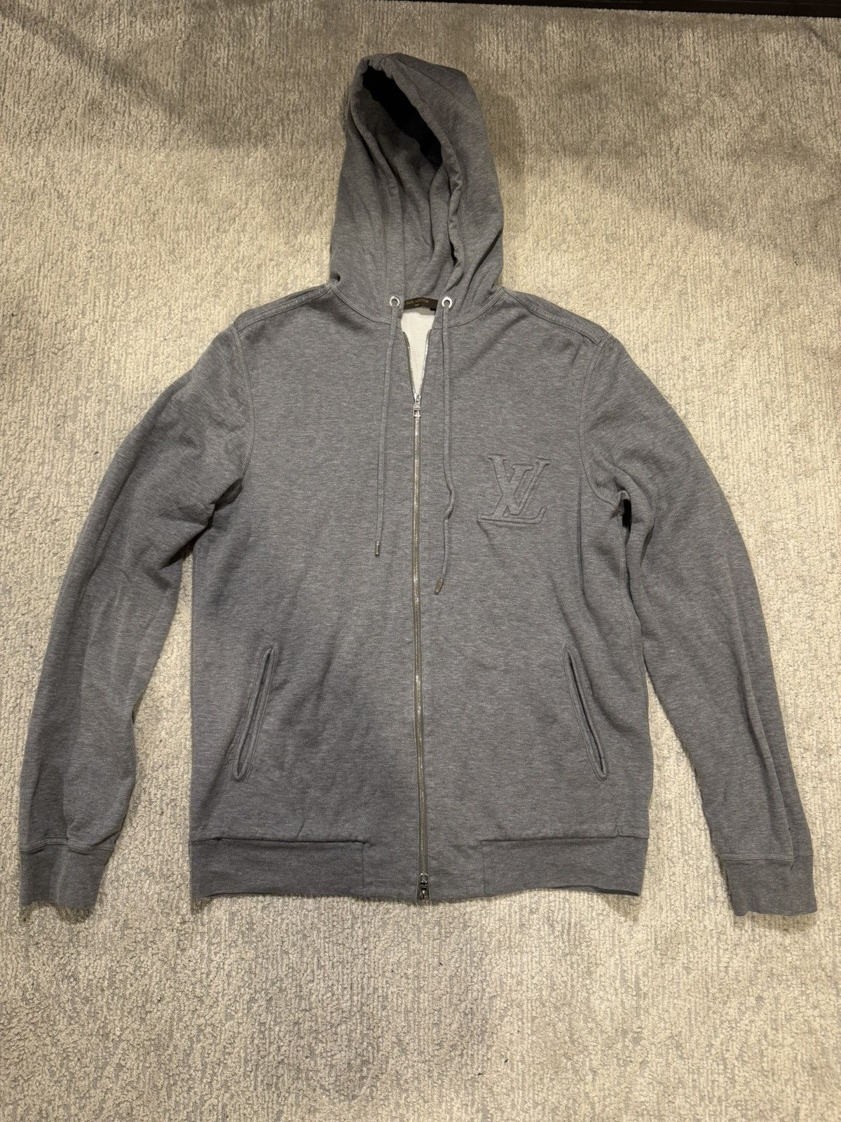 Louis Vuitton Zip Up Hoodie Grey