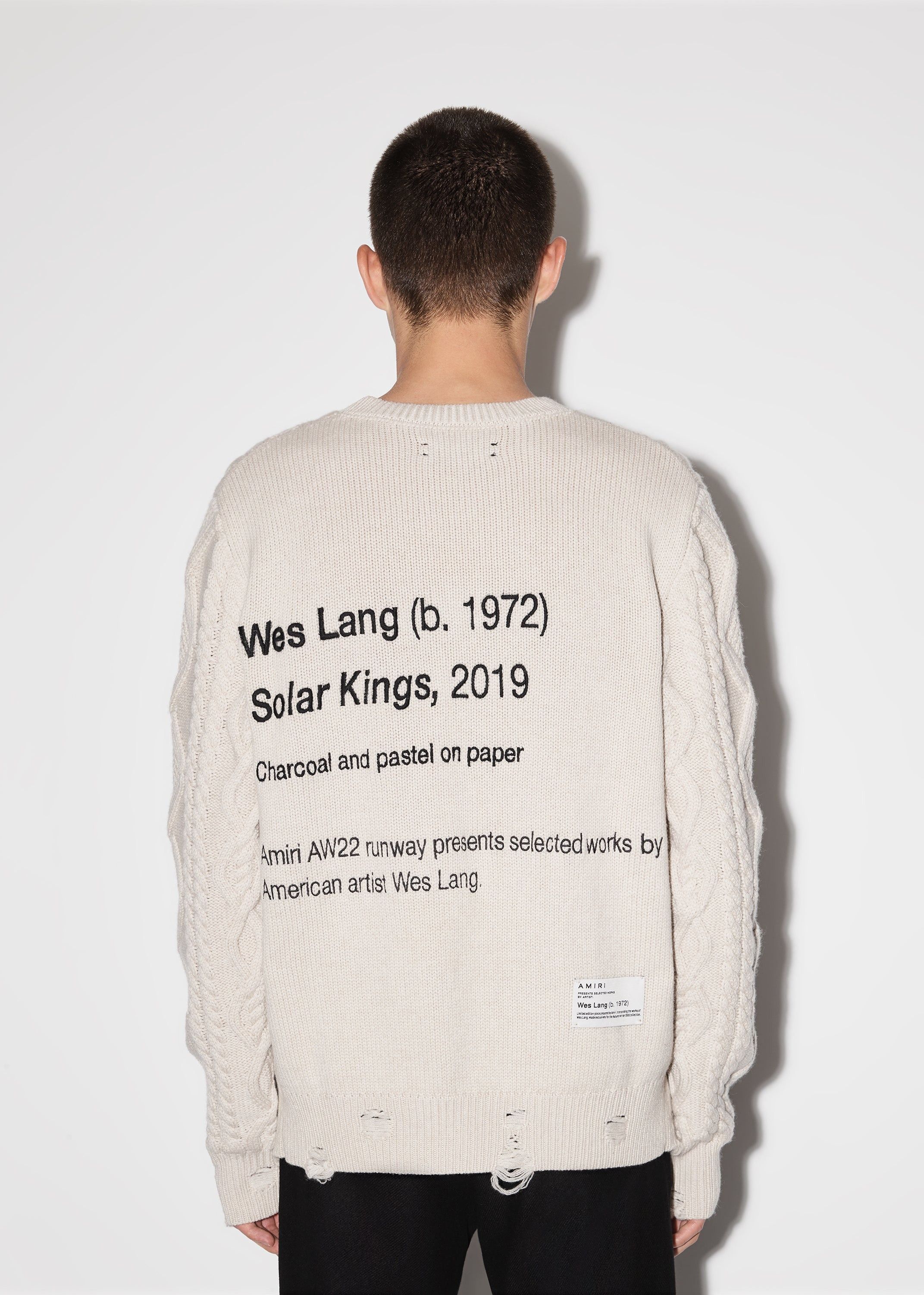 Amiri × Wes Lang o1w1db11224 Cable Reaper Crew Sweater in Beige Size US S / EU 44-46 / 1 - 4 Thumbnail