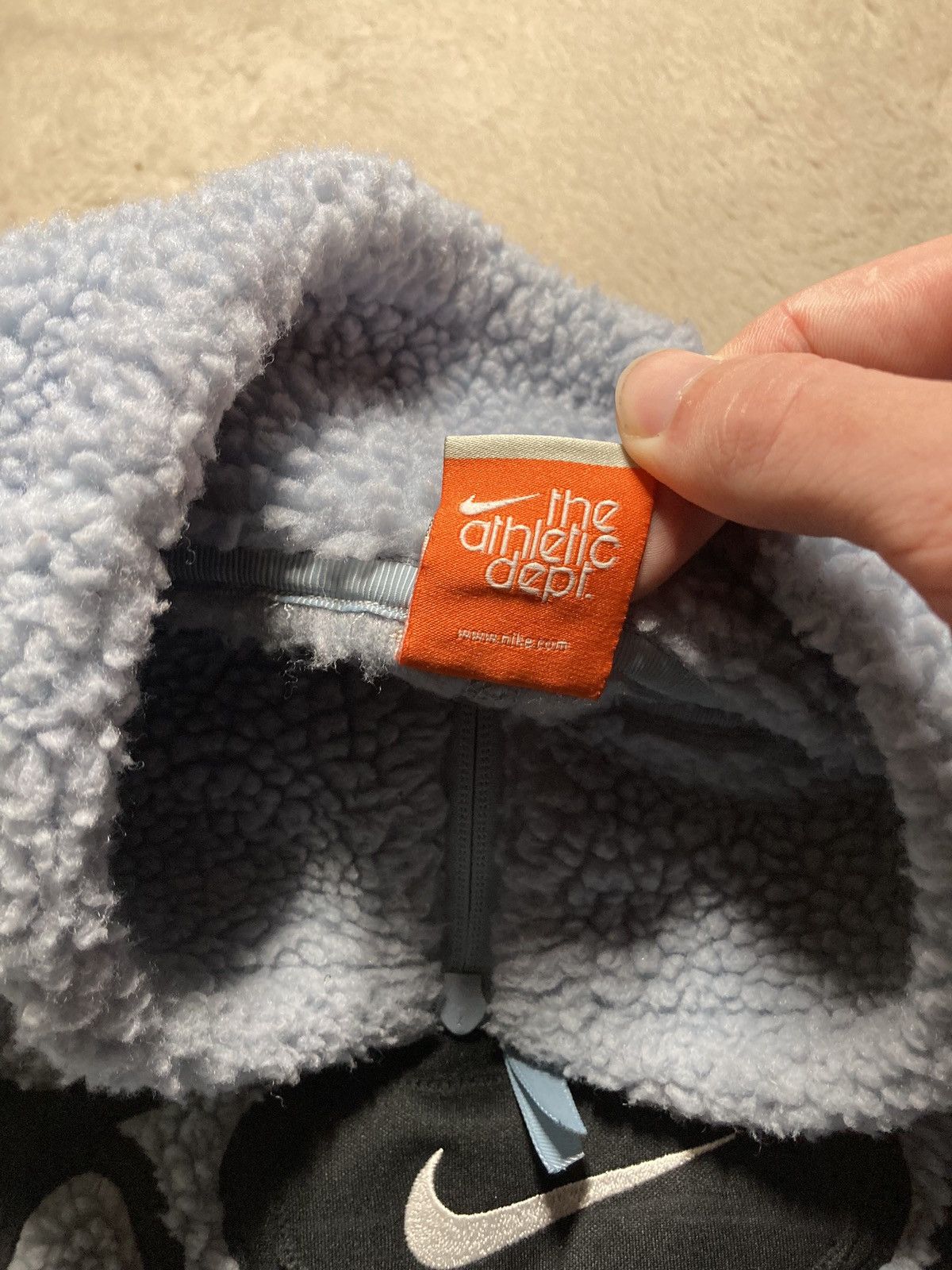 Nike × Vintage ⛩️Nike 1/3zip custom sherpa fleece vintage y2k biglogo blue Size US L / EU 52-54 / 3 - 7 Thumbnail