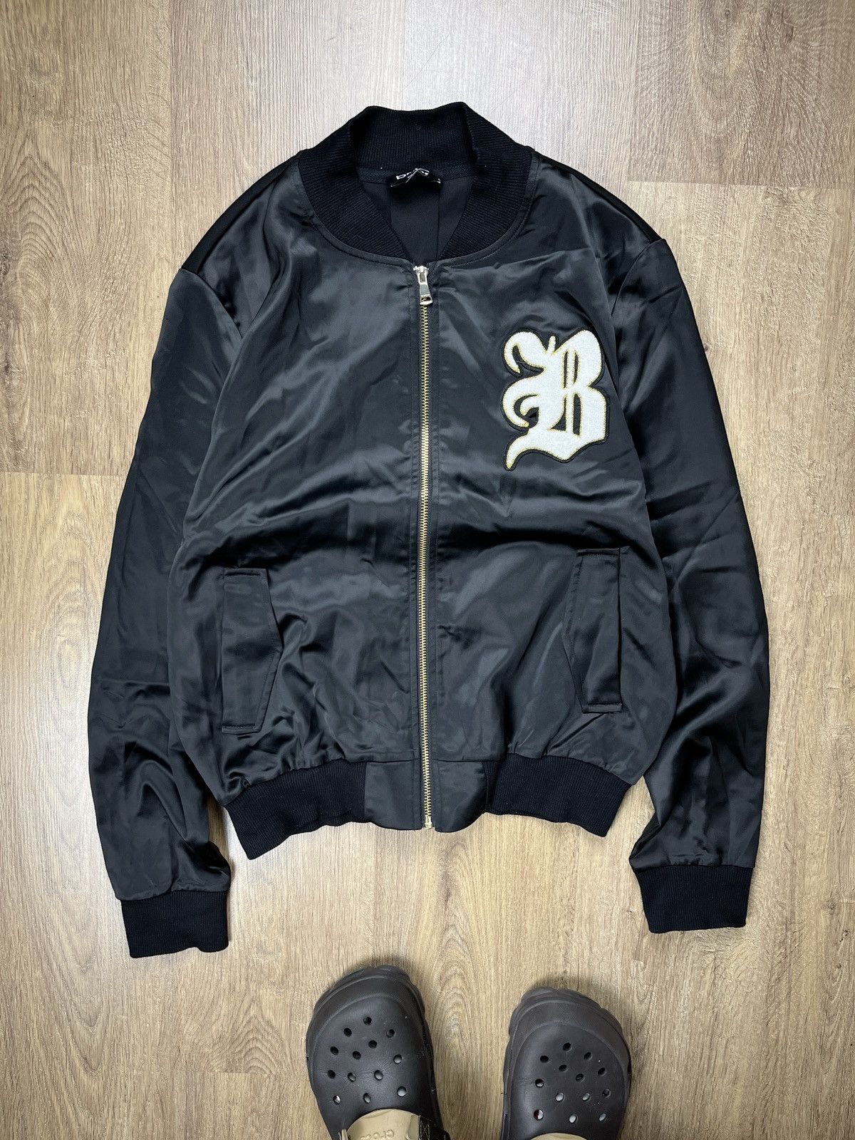 Bebe × Japanese Brand ➕ bebe y2k style black glam nylon bomber jacket harajuku Size L / US 10 / IT 46 - 1 Thumbnail