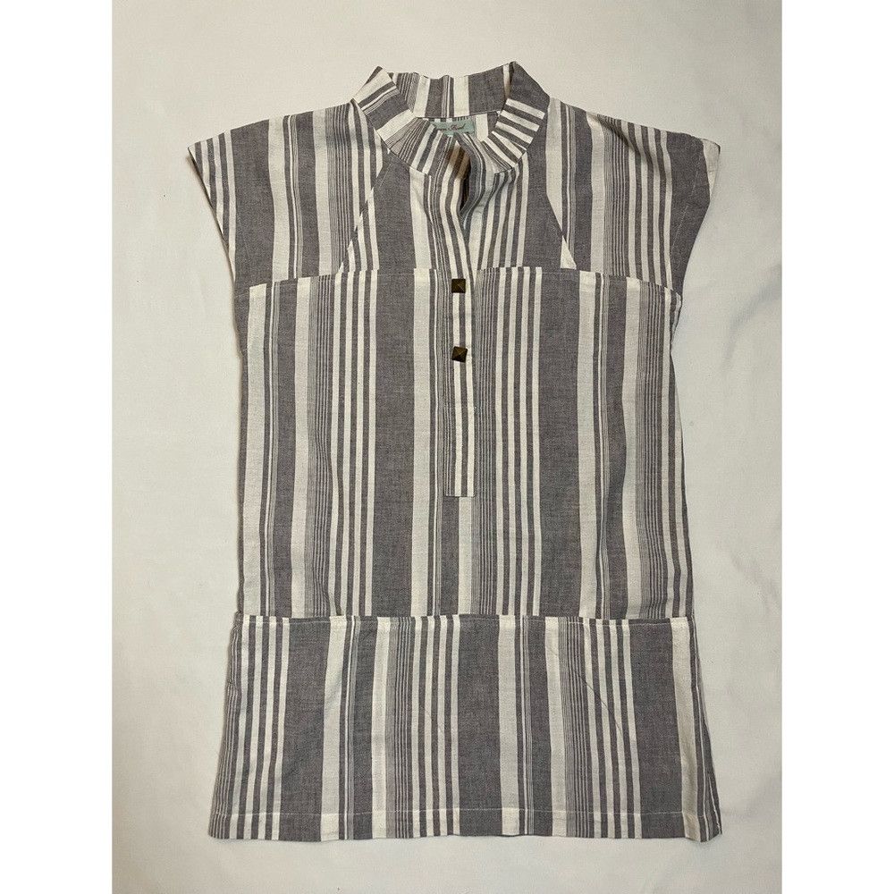 Other Geren Ford Stripe Cotton Linen Mini Dress Tunic Size L Size L / US 10 / IT 46 - 6 Thumbnail