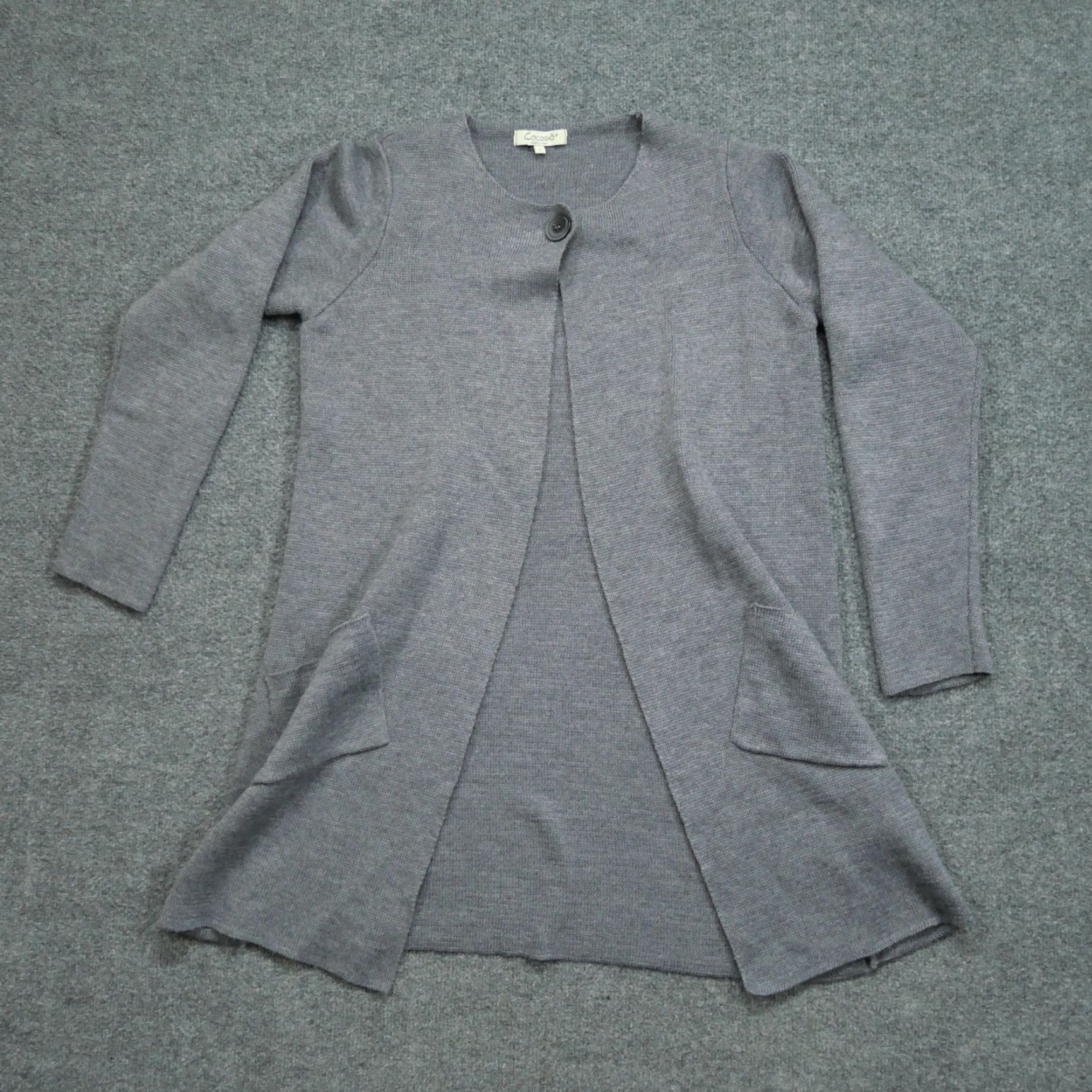 Vintage VINTAGE Cocogio Sweater Cardigan Wool Blend Grey Large Womens Crew Neck Long Sleeve With Pockets, Italy, Winter, 8/10 Size L / US 10 / IT 46 - 6 Thumbnail