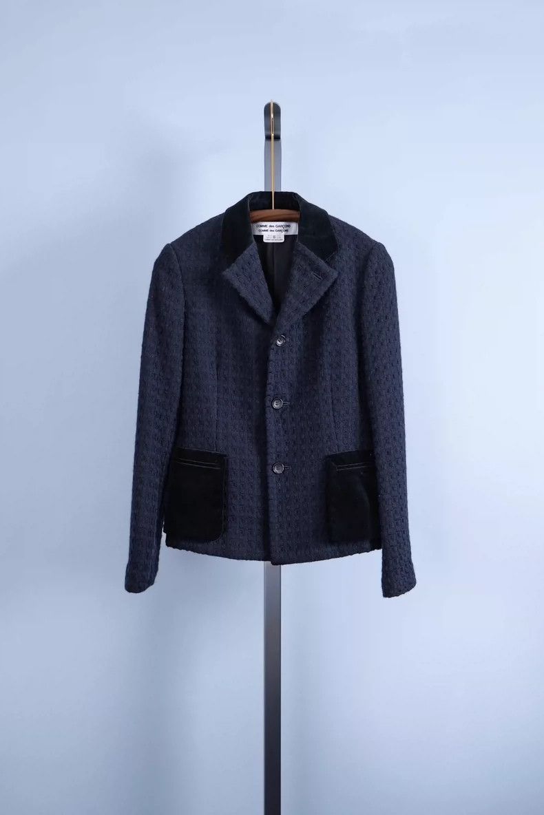 Comme des Garcons Comme des Garcons Bamboo texture navy velvet wool suit Size XS / US 0-2 / IT 36-38 - 1 Thumbnail