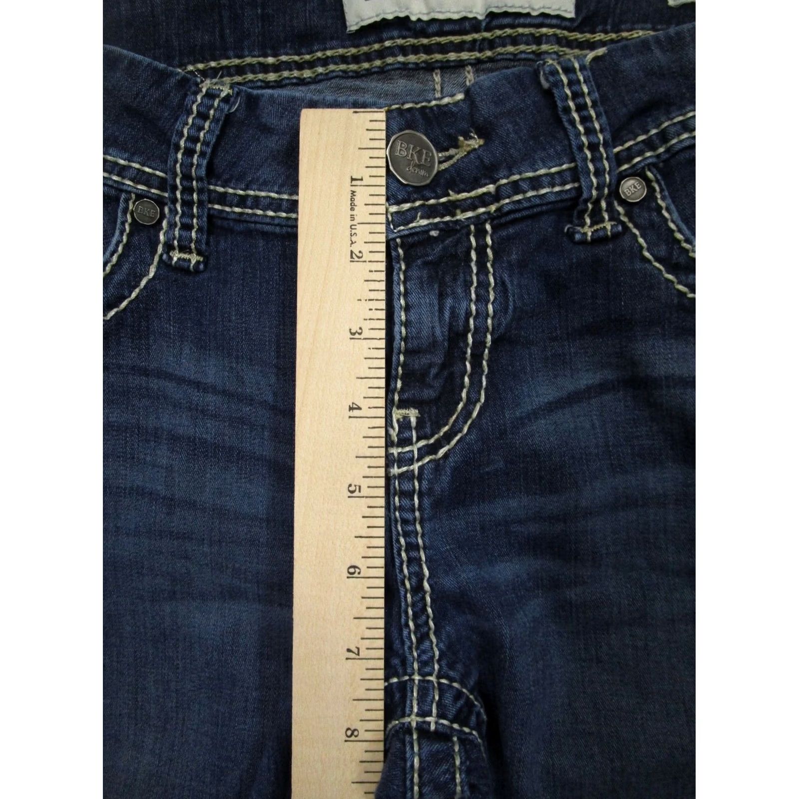 Vintage BKE Jeans Women 27 Blue Buckle Low Rise Straight Pants Denim Stretch Jeans Dark Wash Size 27" / US 4 / IT 40 - 6 Thumbnail