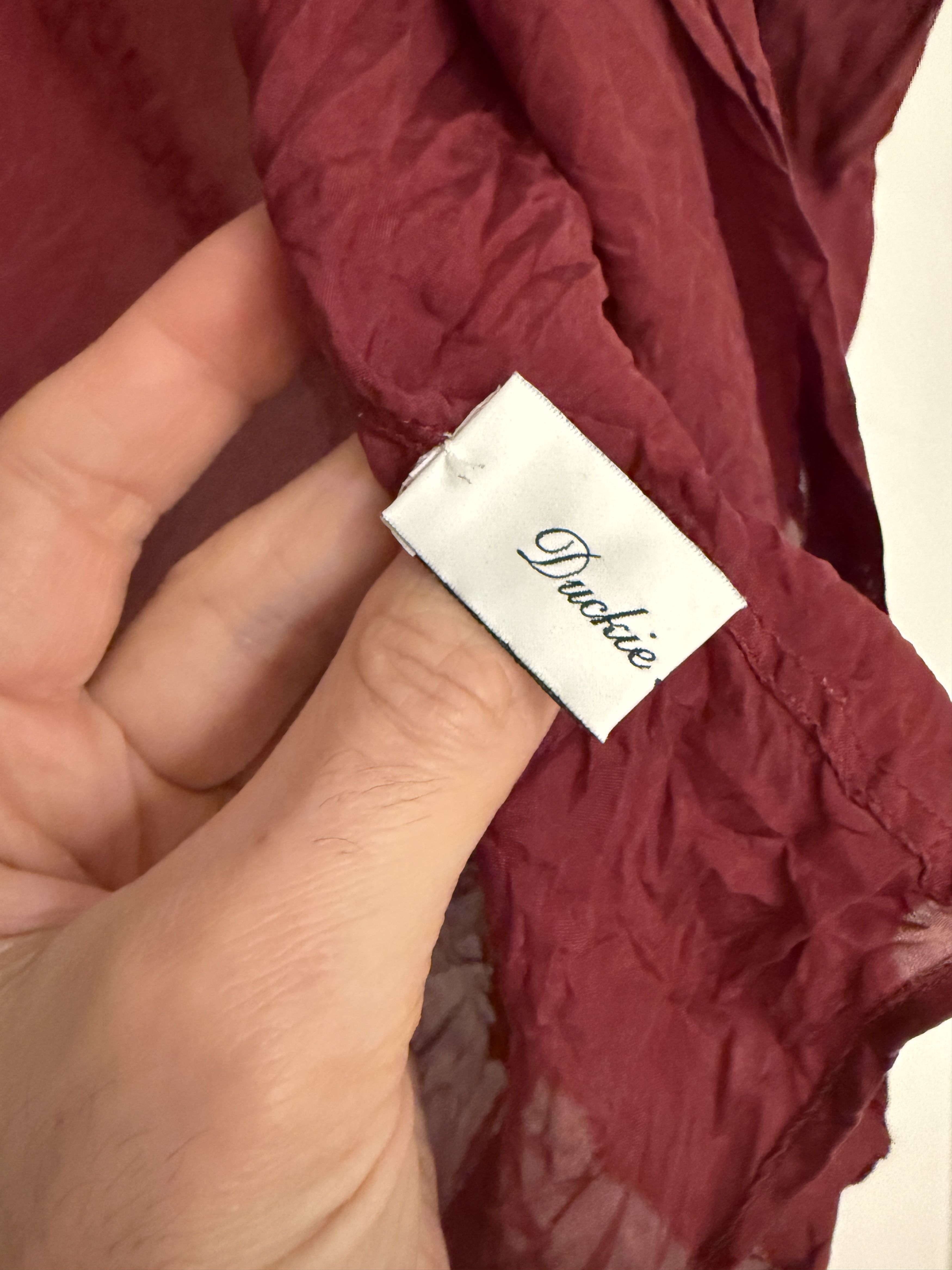 Duckie Brown Burgundy Flowy Silk Shirt Size US M / EU 48-50 / 2 - 2 Thumbnail