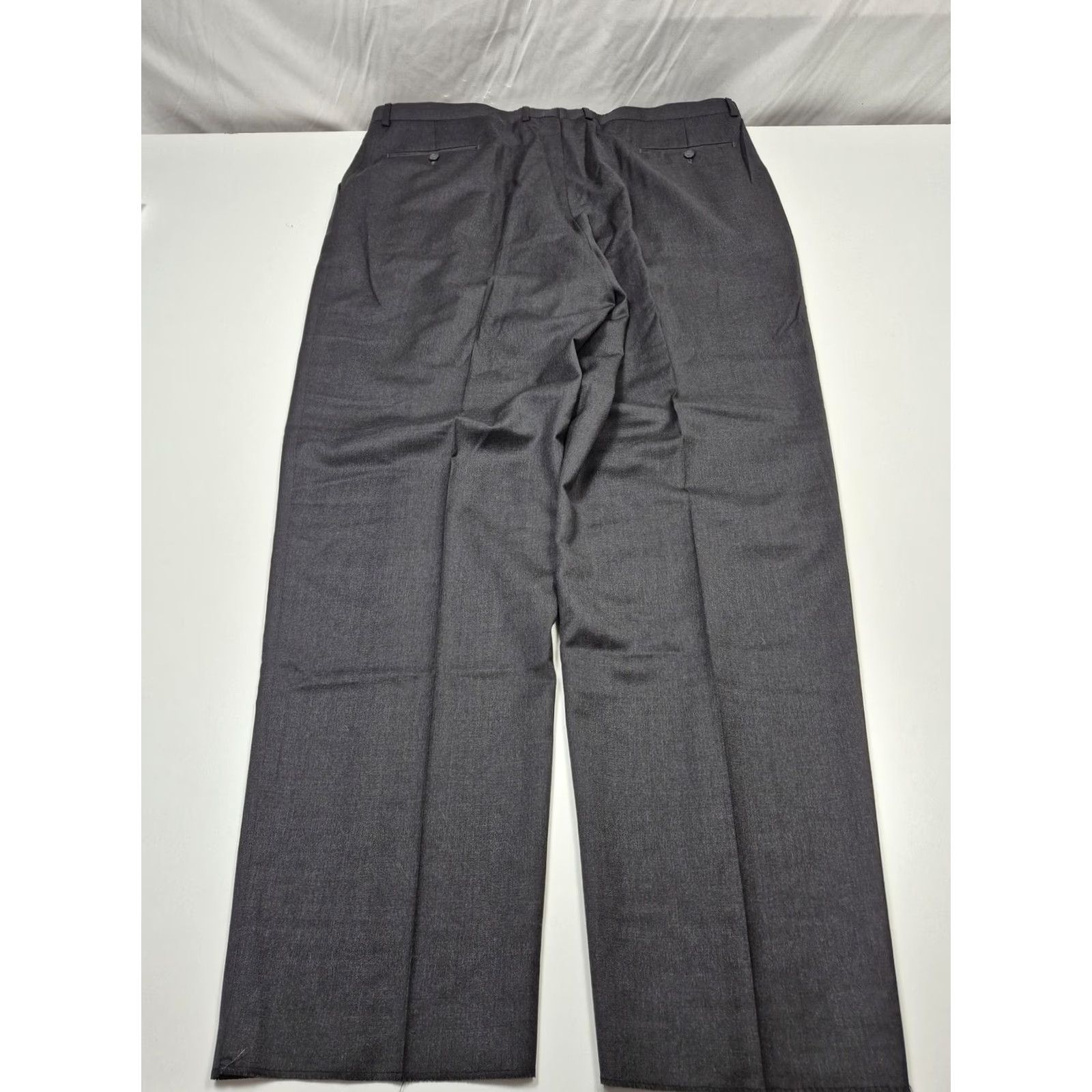Vintage Zanieri Dress Pants Men 46x36 Gray Wool Flat Front Straight Unhemmed Italy NWT Size US 30 / EU 46 - 7 Thumbnail