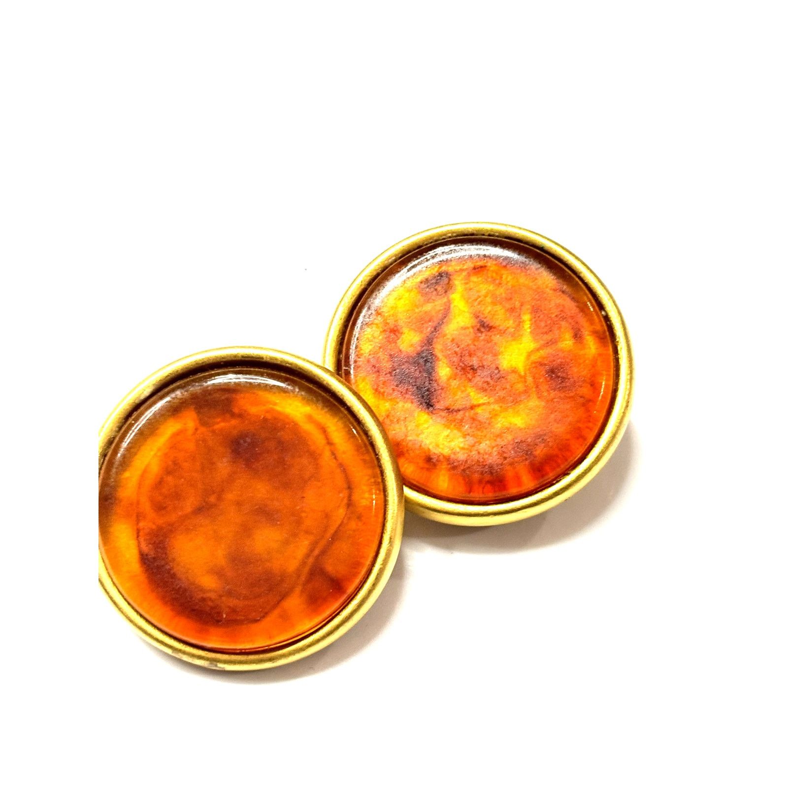 Givenchy GIVENCHY Vintage Paris New York Button Faux Amber Earrings Size ONE SIZE - 2 Thumbnail