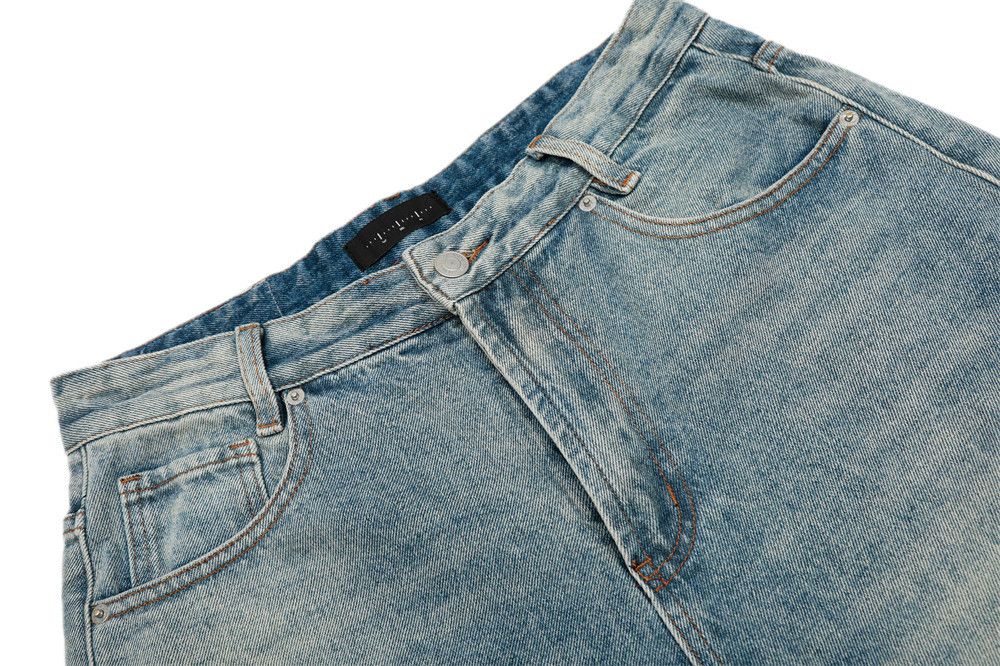 Japanese Brand × Jean Men's loose punk split gradient distressed washed jeans Size US 32 / EU 48 - 4 Thumbnail