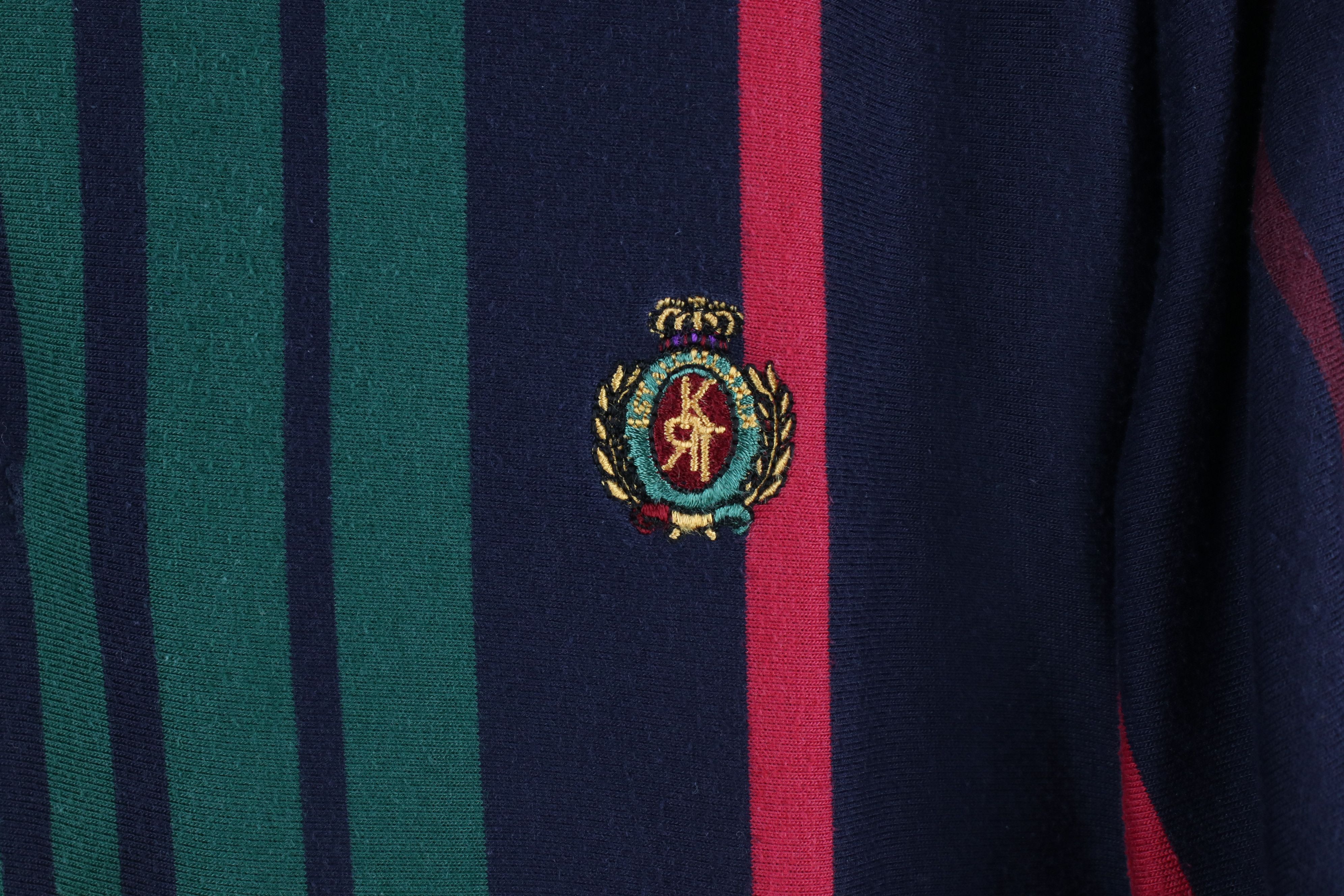 Vintage Vintage 90s Streetwear Rainbow Striped Knit Golf Polo Shirt Size US L / EU 52-54 / 3 - 4 Thumbnail