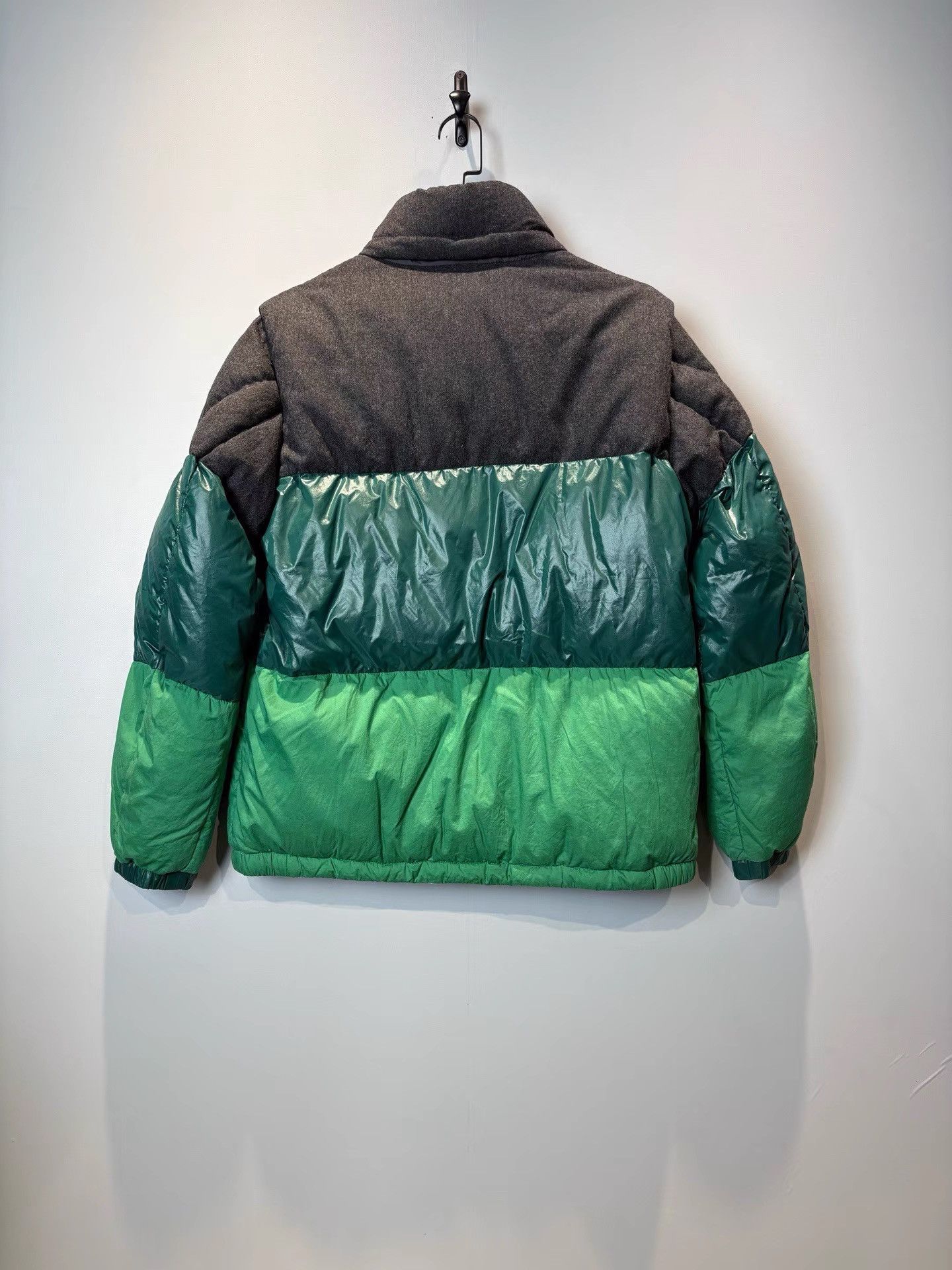 Moncler Moncler Green Zip-Off Sleeve Wool Panel Puffer K36 Size US XL / EU 56 / 4 - 2 Thumbnail