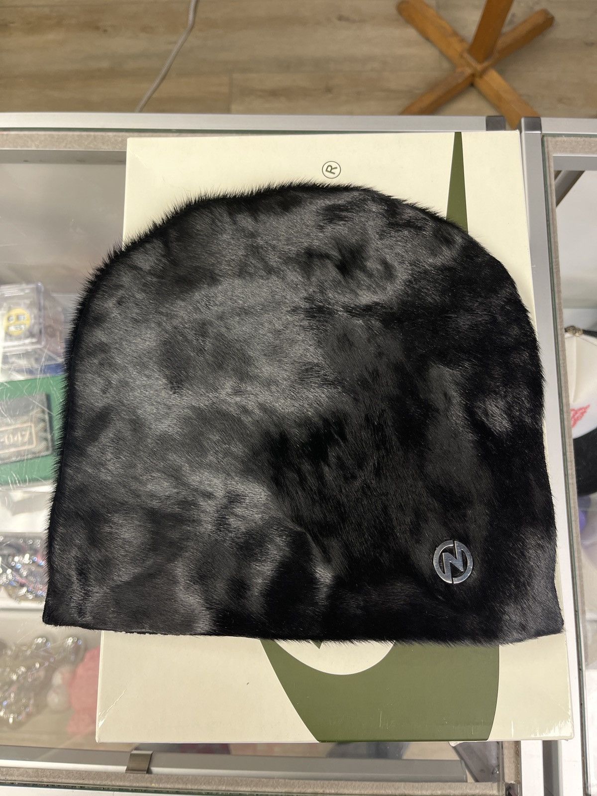 NYRVA Nyrva Black Fur Beanie Size ONE SIZE - 1 Thumbnail