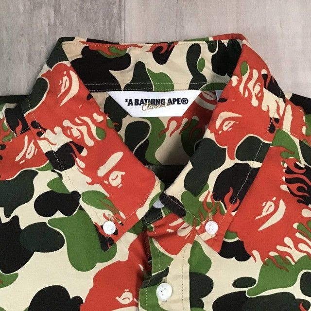 Bape BAPE Fire camo shirt a bathing ape flame NIGO Size US M / EU 48-50 / 2 - 3 Thumbnail