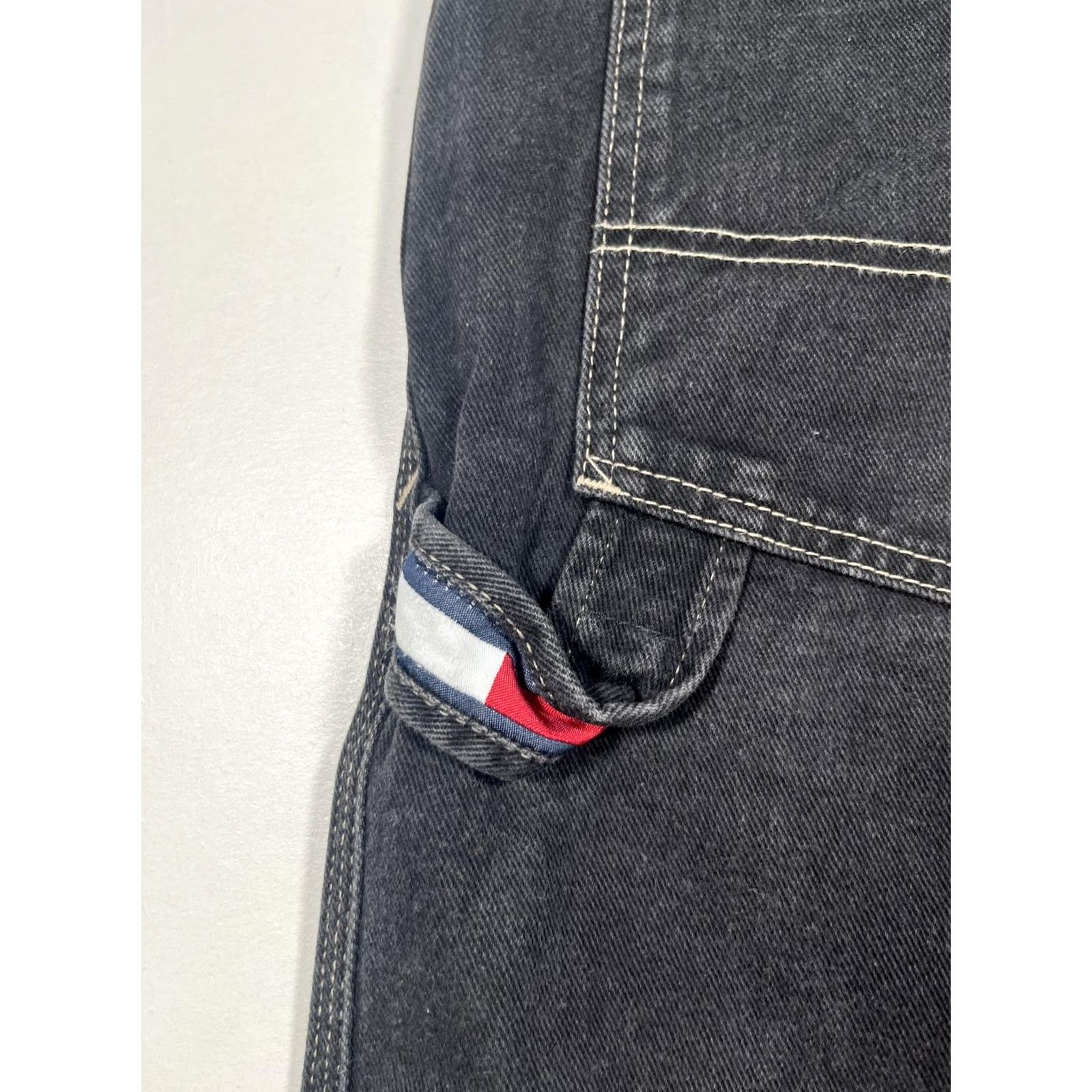 Denime Tommy Jeans Jeans Mens 34x32 Black Denim Relaxed Straight Leg Carpenter Size US 34 / EU 50 - 7 Thumbnail