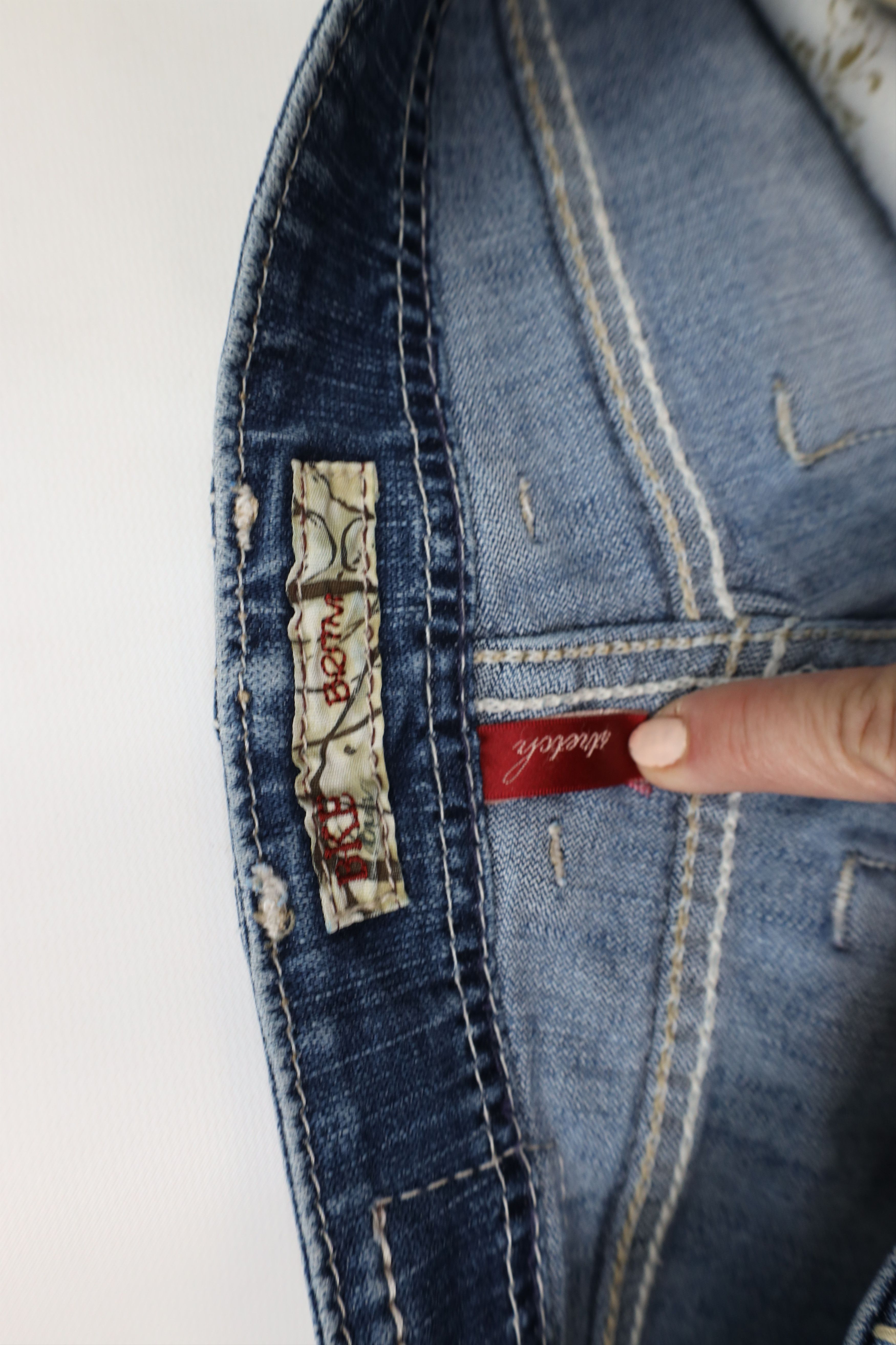 Vintage Buckle BKE Britni Stretch Flared Wide Leg Denim Jeans Blue Size 30" / US 8 / IT 44 - 7 Thumbnail