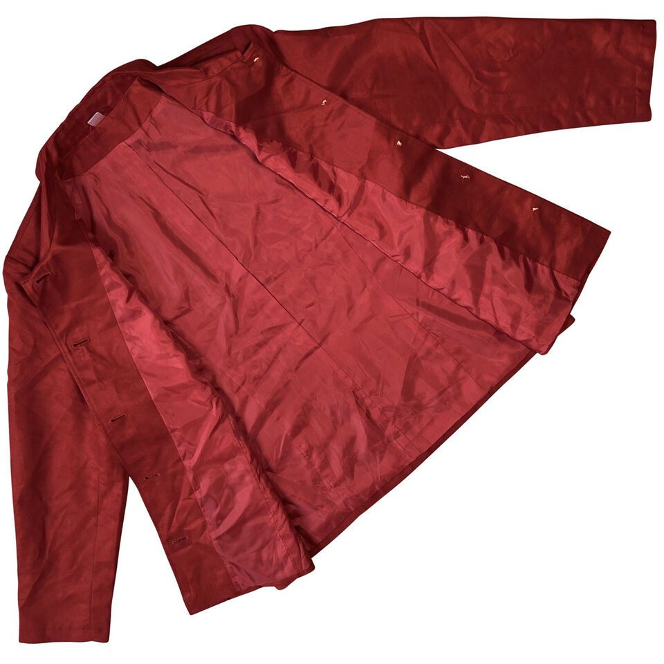 Image of Vintage Sundazed (Germany) Microsuede Piping Shirt Jacket Burgundy in Red, Women's (Size XL)