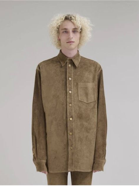 Marni o1w1db10526 Oversize Suede Shirt Jacket in Brown Size US S / EU 44-46 / 1 - 2 Thumbnail