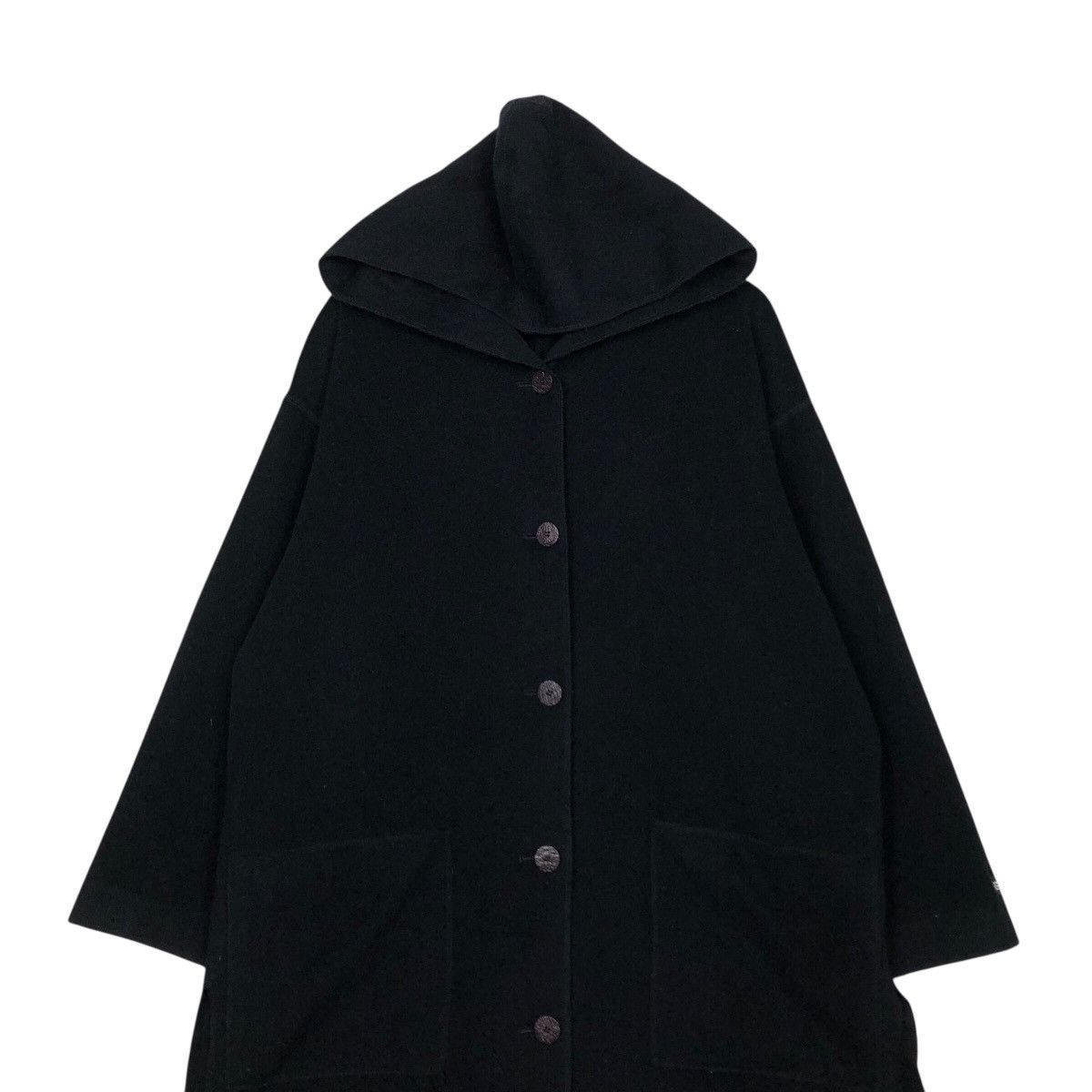 Japanese Brand S.I.B Experimental Hooded Overcoat — Black Avant-Garde Drape Size US M / EU 48-50 / 2 - 5 Thumbnail