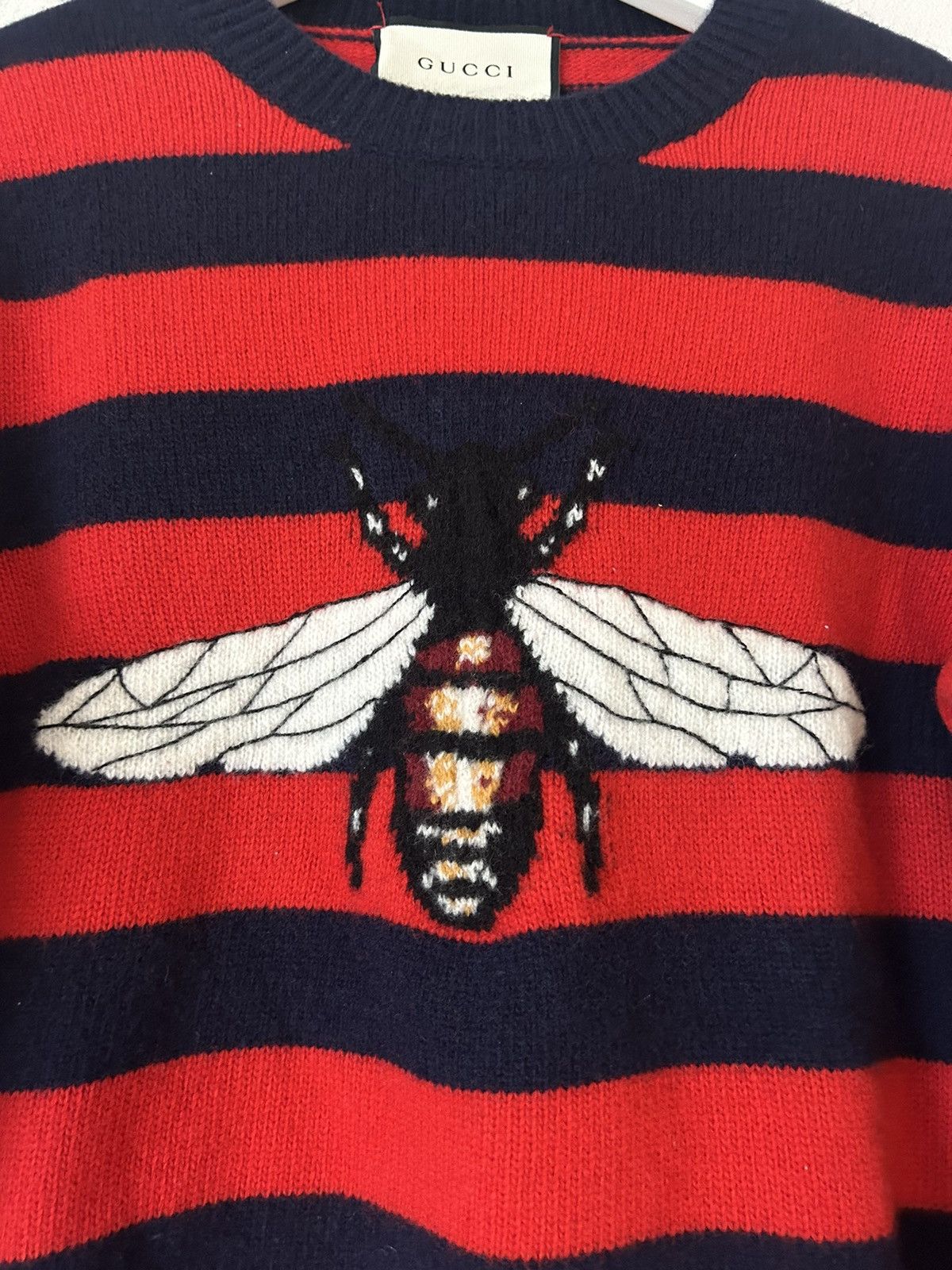 Gucci Gucci Bee Embroidered Wool Sweater - Alessandro Michele Era Size US S / EU 44-46 / 1 - 4 Thumbnail