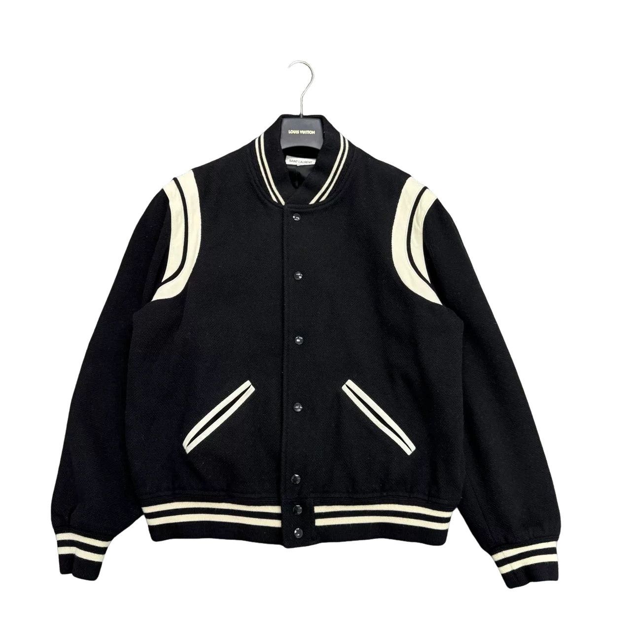 Saint Laurent Paris Saint Laurent Leather Trim Varsity Jacket US XL Size US XL / EU 56 / 4 - 1 Thumbnail