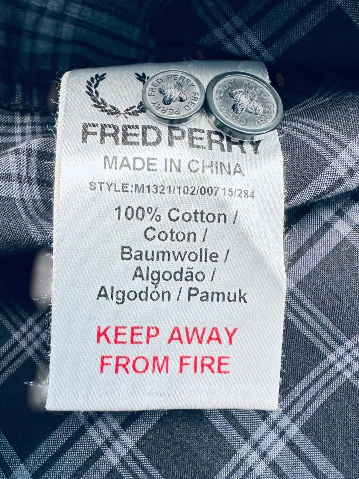 Fred Perry Fred Perry Shirt Men's UK Size M Black Check Embroidered Size US M / EU 48-50 / 2 - 12 Thumbnail