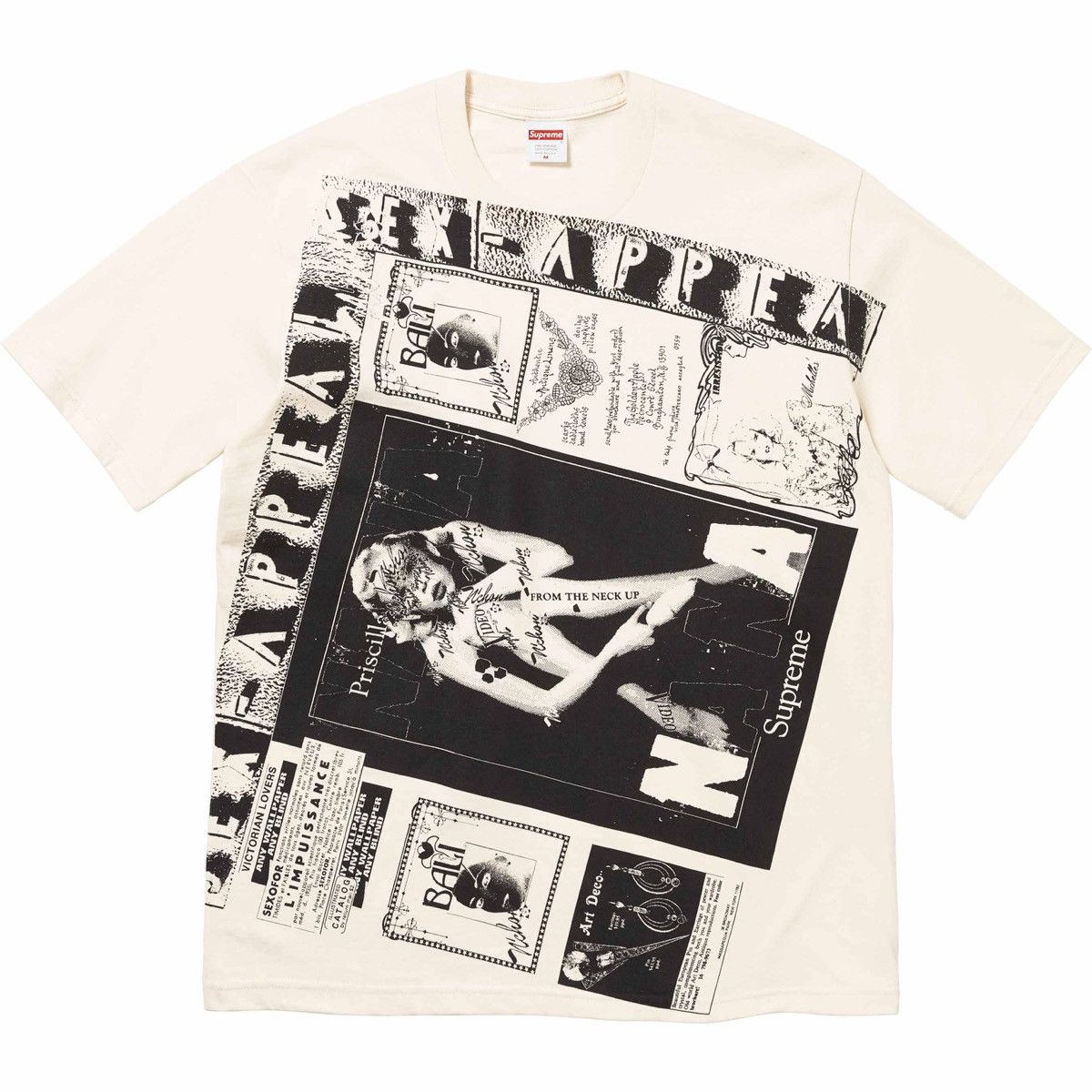 image of Supreme Collage Tee Short Sleeve Top Natural T-Shirt Size Xl, Men's