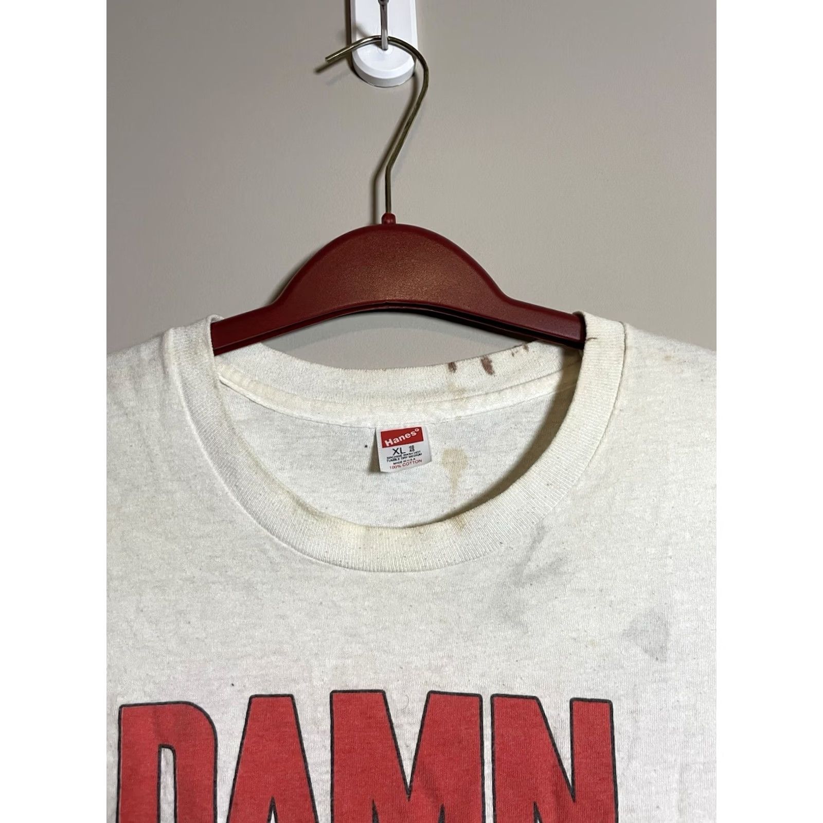 Hanes VINTAGE Damn Yankees Concert Tour T Shirt XL Unisex White 1990s Distressed Hanes Shirt Mens Womens Boys Girls Size US XL / EU 56 / 4 - 4 Thumbnail